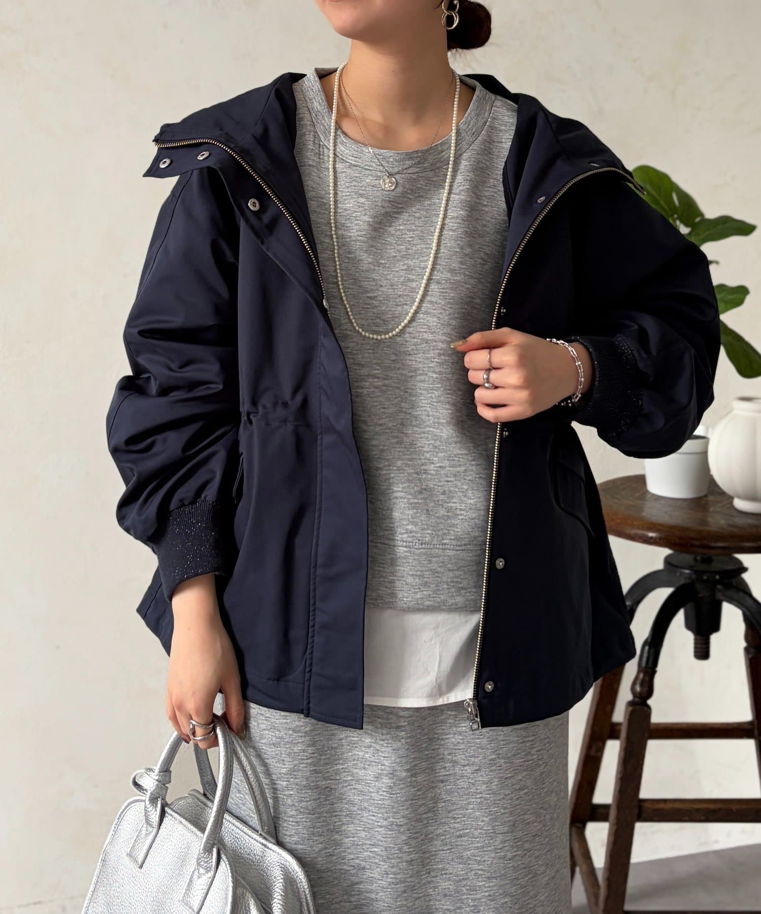 Chez toi(シェトワ) リブラメフードモッズジャケット