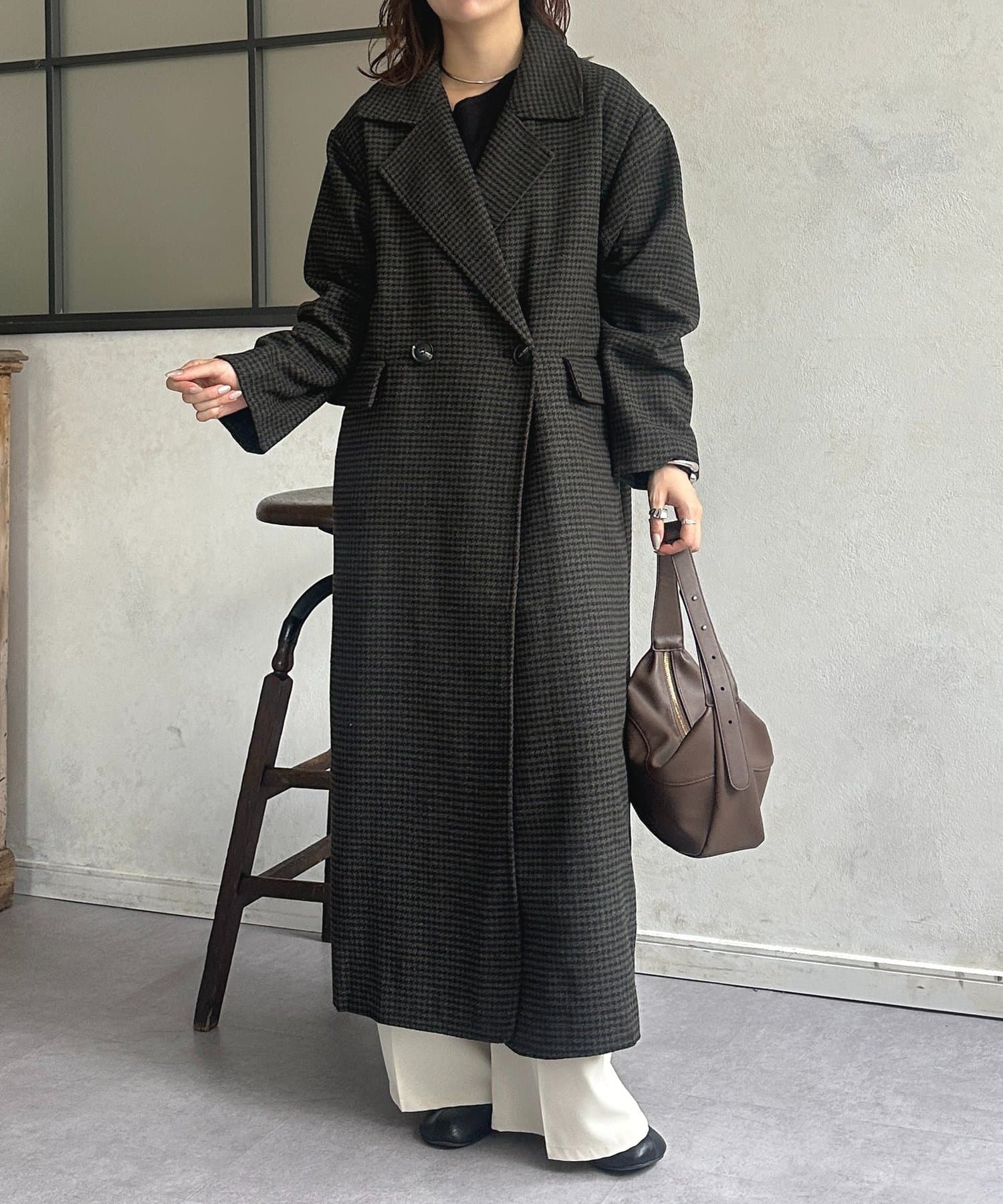 Thevon.(ゼヴォン) チェック柄ロングコート