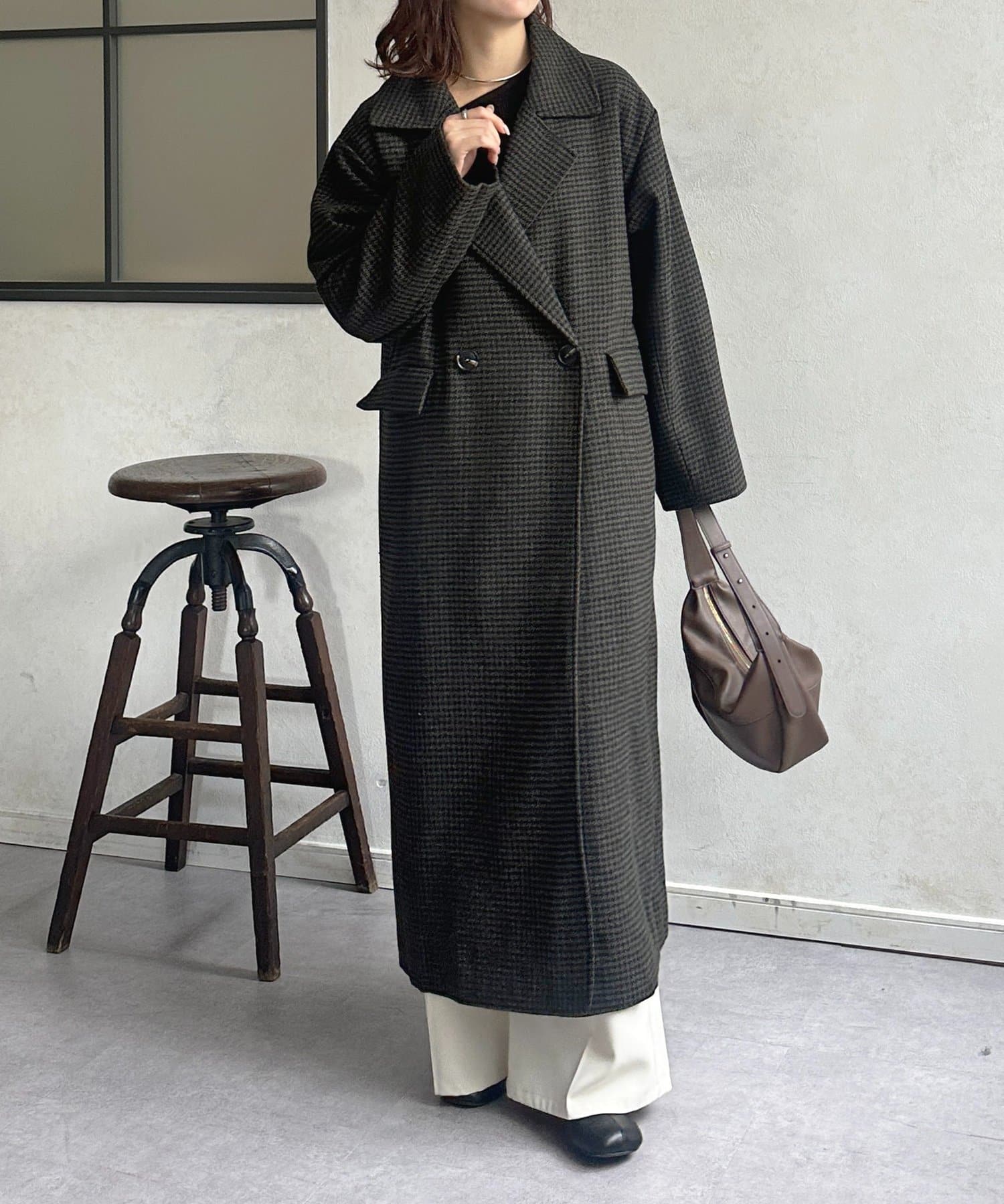 Thevon.(ゼヴォン) チェック柄ロングコート