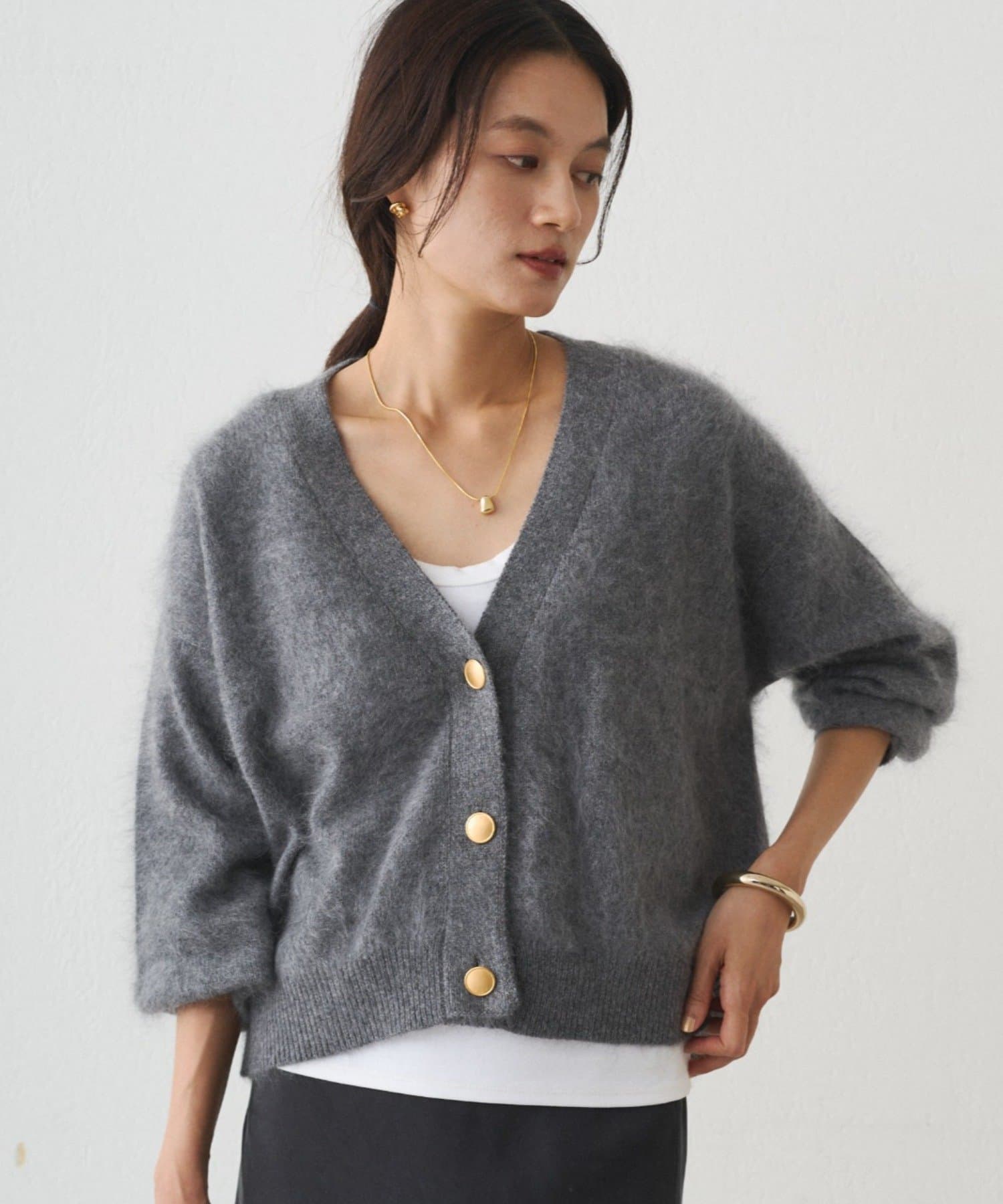LOUNGEDRESS(ラウンジドレス) シャギーショートニットカーディガン