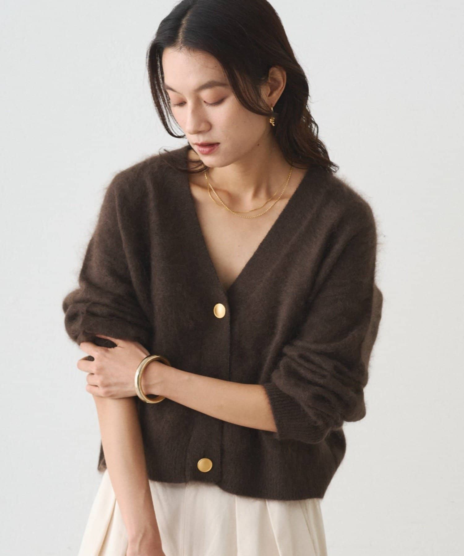 LOUNGEDRESS(ラウンジドレス) シャギーショートニットカーディガン