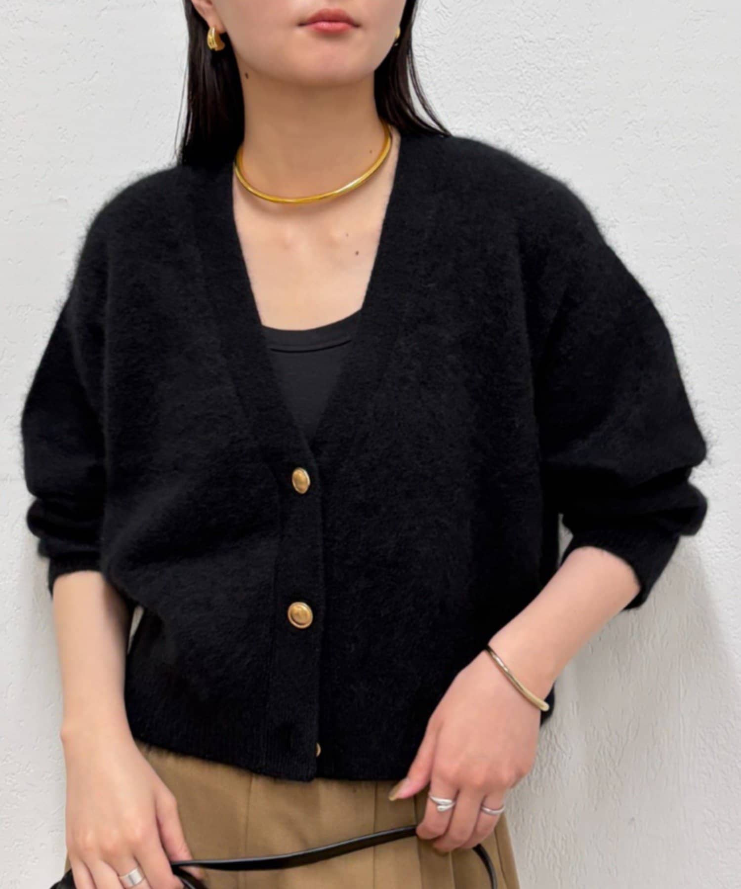 LOUNGEDRESS(ラウンジドレス) シャギーショートニットカーディガン