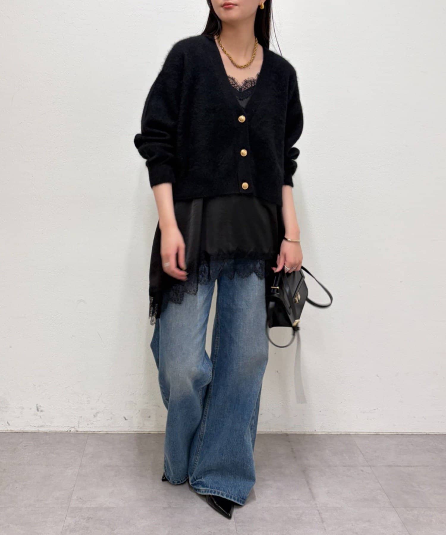 LOUNGEDRESS(ラウンジドレス) シャギーショートニットカーディガン