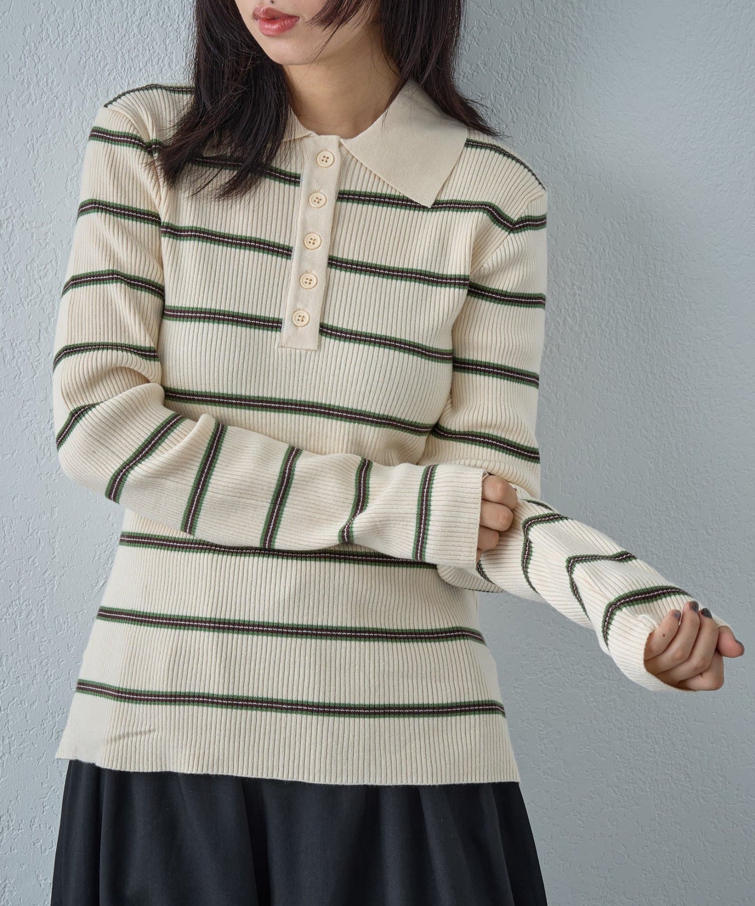 -goocy-(グーシー) ボーダーポロニット