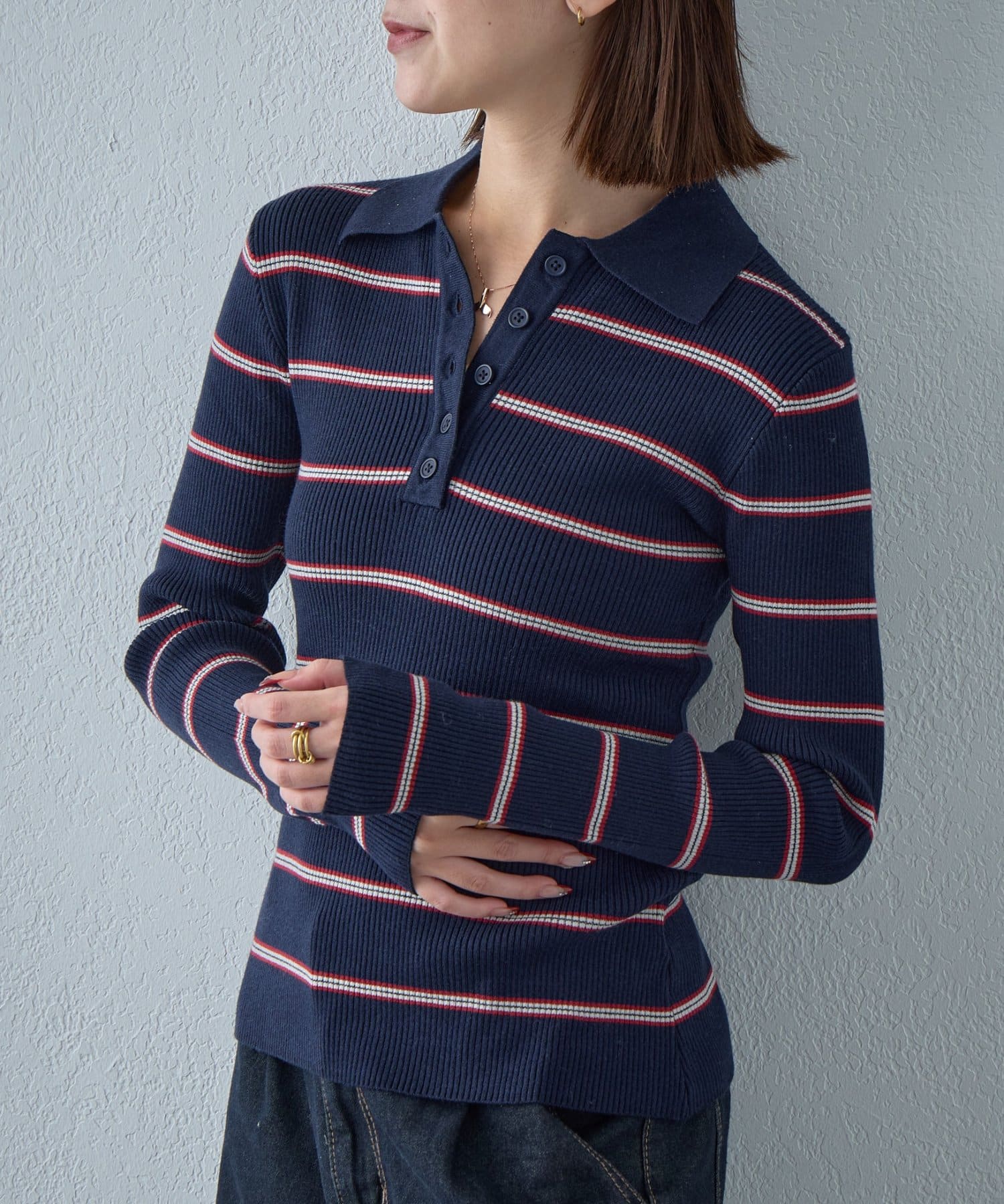 -goocy-(グーシー) ボーダーポロニット