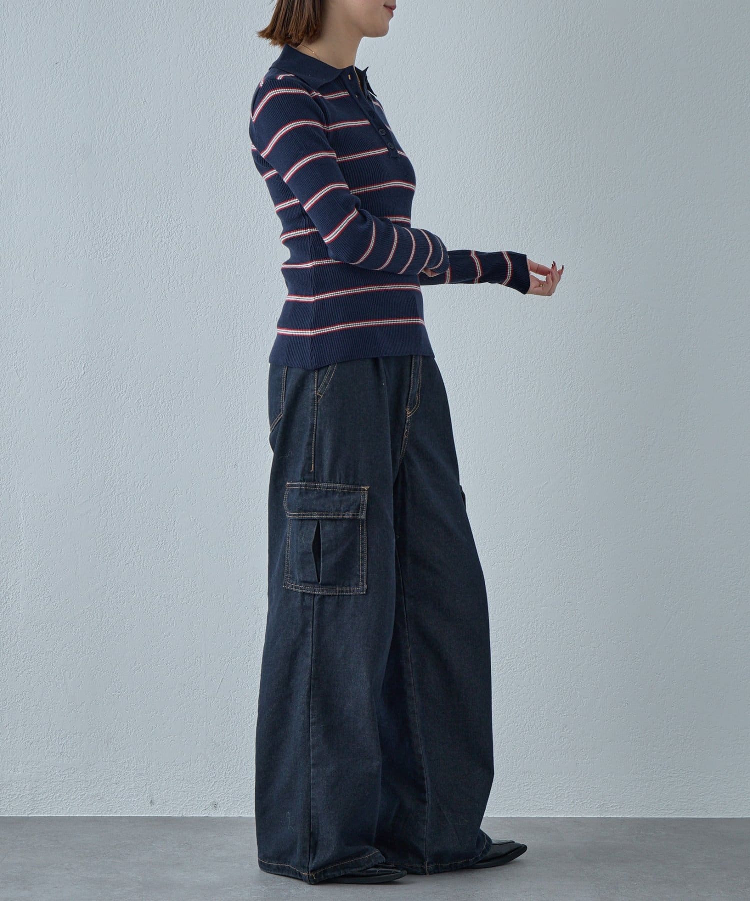 -goocy-(グーシー) ボーダーポロニット