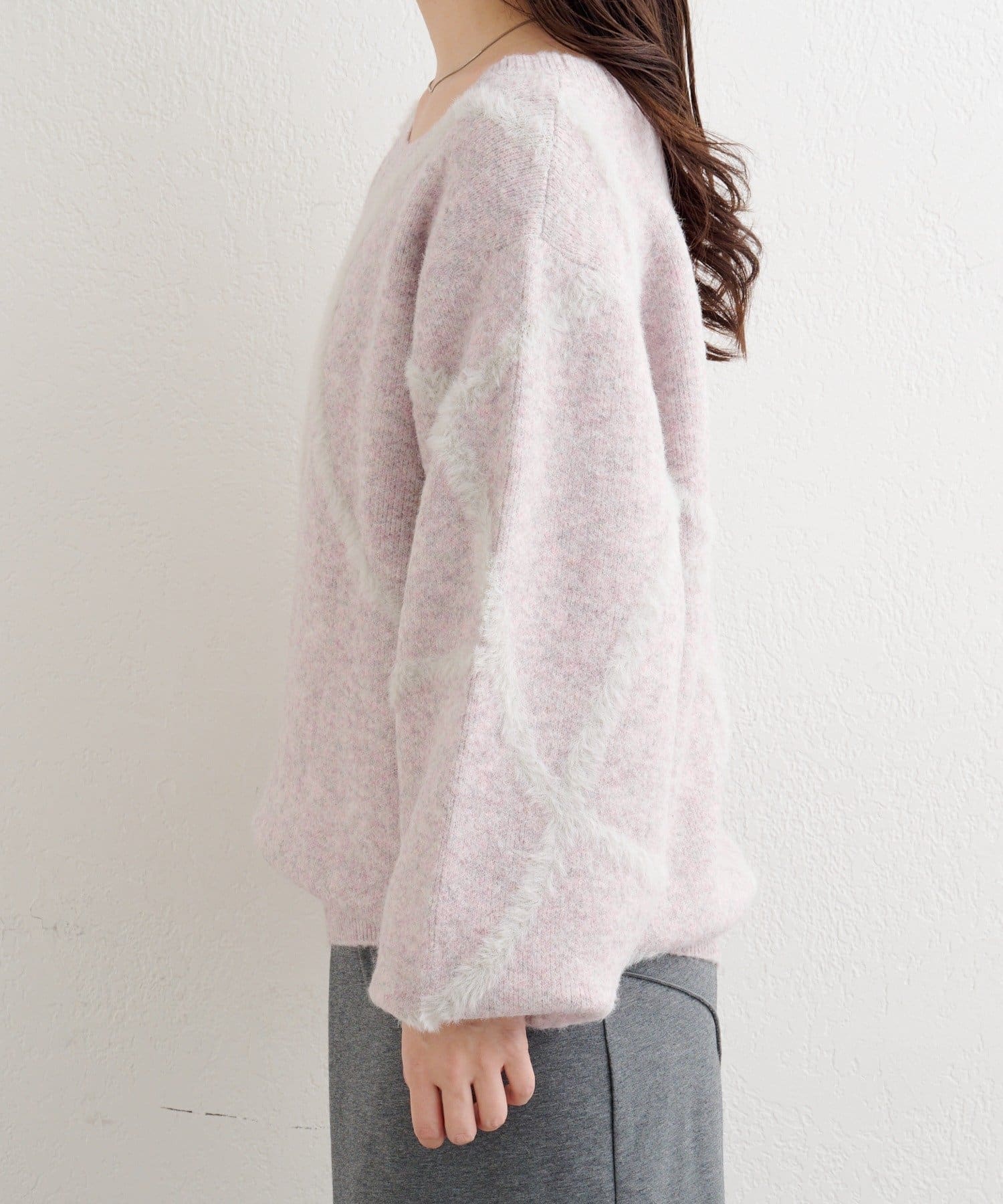 Kastane(カスタネ) B シャギーラインニットプルオーバー