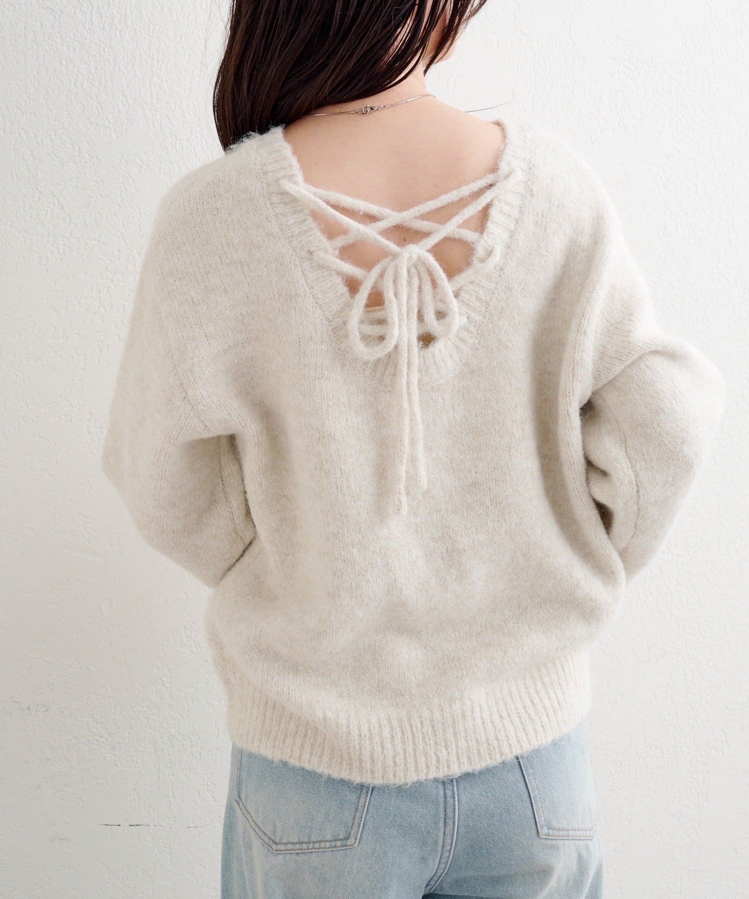 Kastane(カスタネ) B レースアップニットプルオーバー