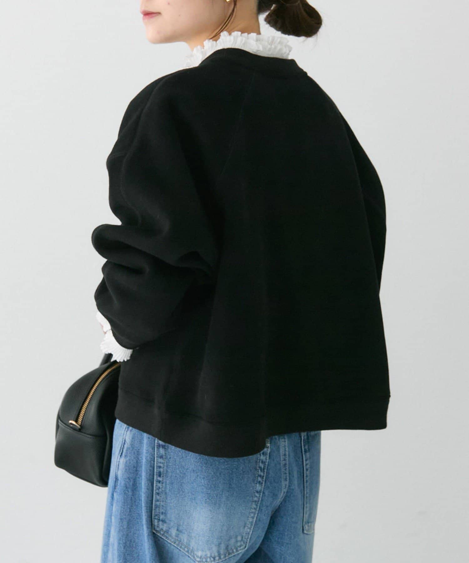 PUAL CE CIN(ピュアルセシン) シンプル裏起毛スウェットショートプルオーバー