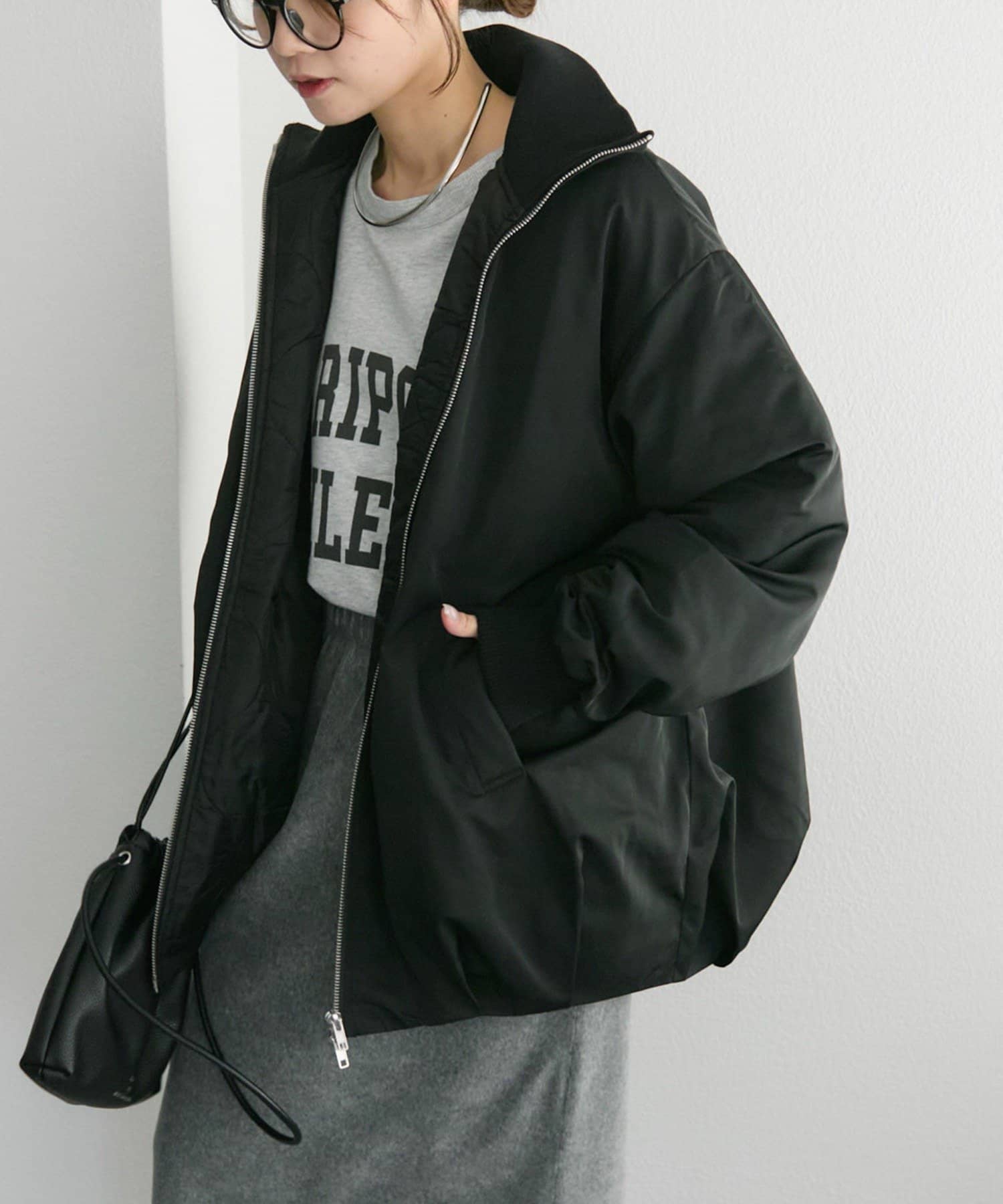 PUAL CE CIN(ピュアルセシン) 中わたリブカラーブルゾン