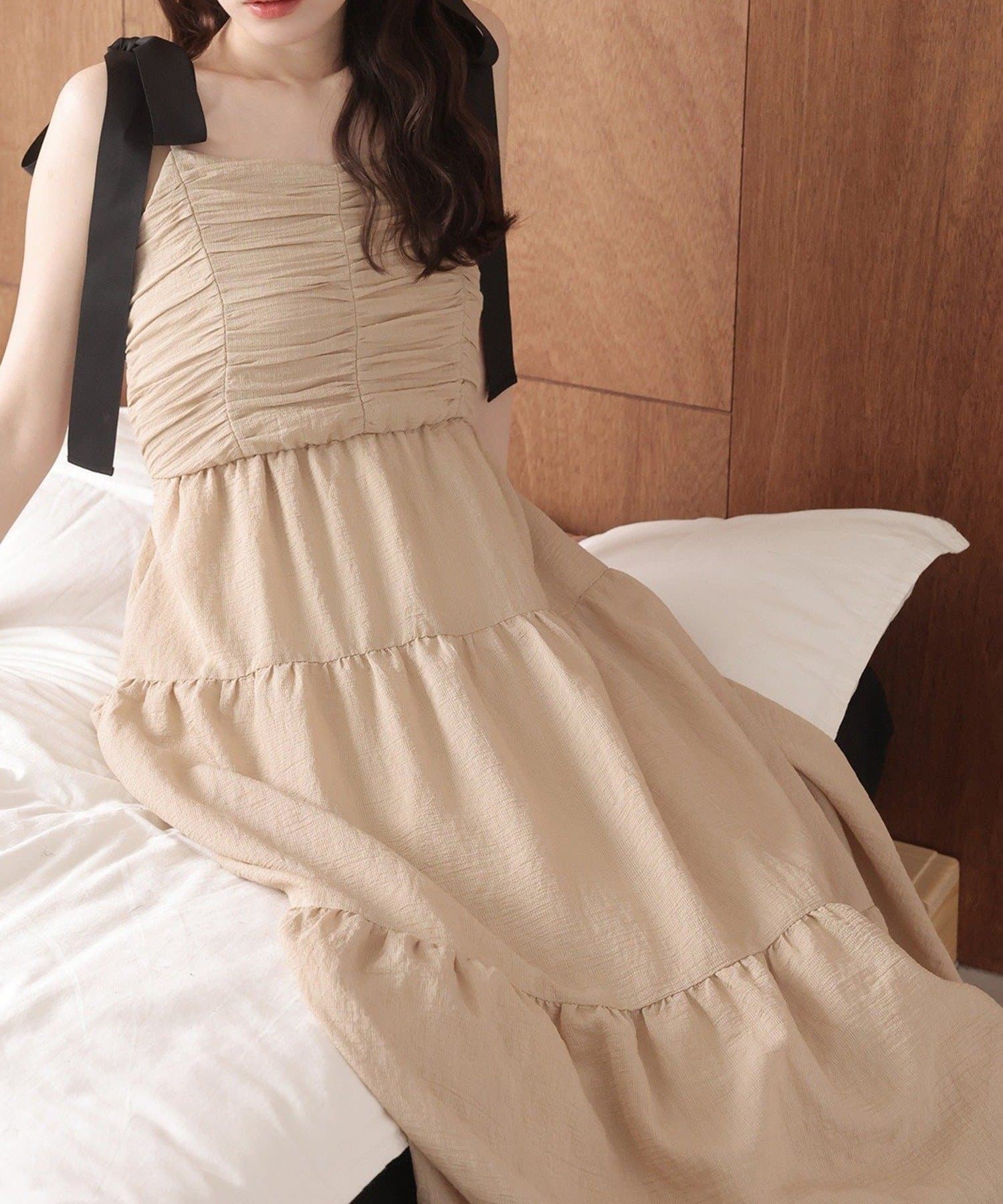 NICE CLAUP / OLIVE des OLIVE OUTLET(ナイスクラップ  / オリーブ デ オリーブ アウトレット) 【one after another】背中あきキャミワンピ
