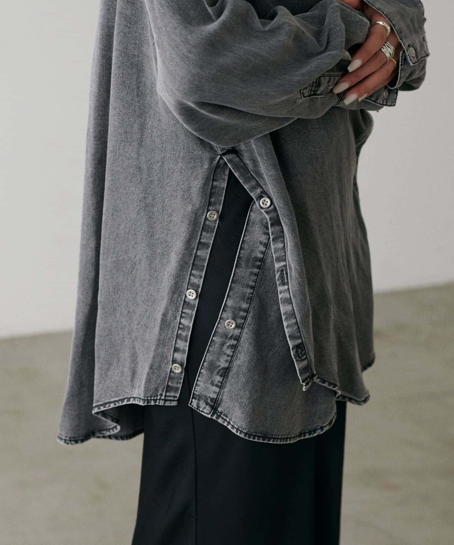 NICE CLAUP / OLIVE des OLIVE OUTLET(ナイスクラップ  / オリーブ デ オリーブ アウトレット) 【LARUTA】テンセルデニムマルチWAYシャツ