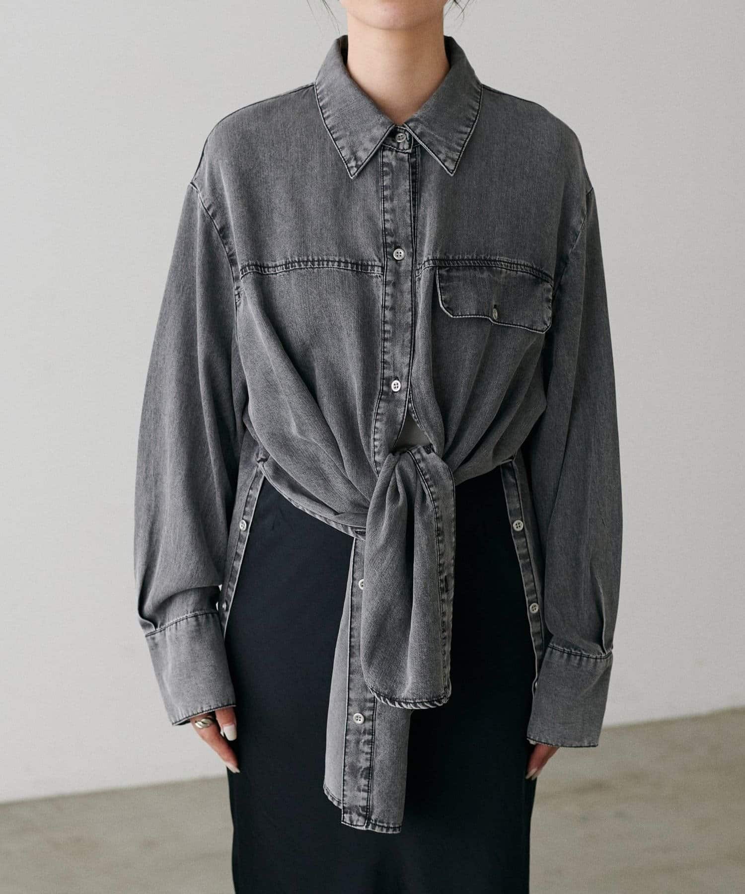 NICE CLAUP / OLIVE des OLIVE OUTLET(ナイスクラップ  / オリーブ デ オリーブ アウトレット) 【LARUTA】テンセルデニムマルチWAYシャツ