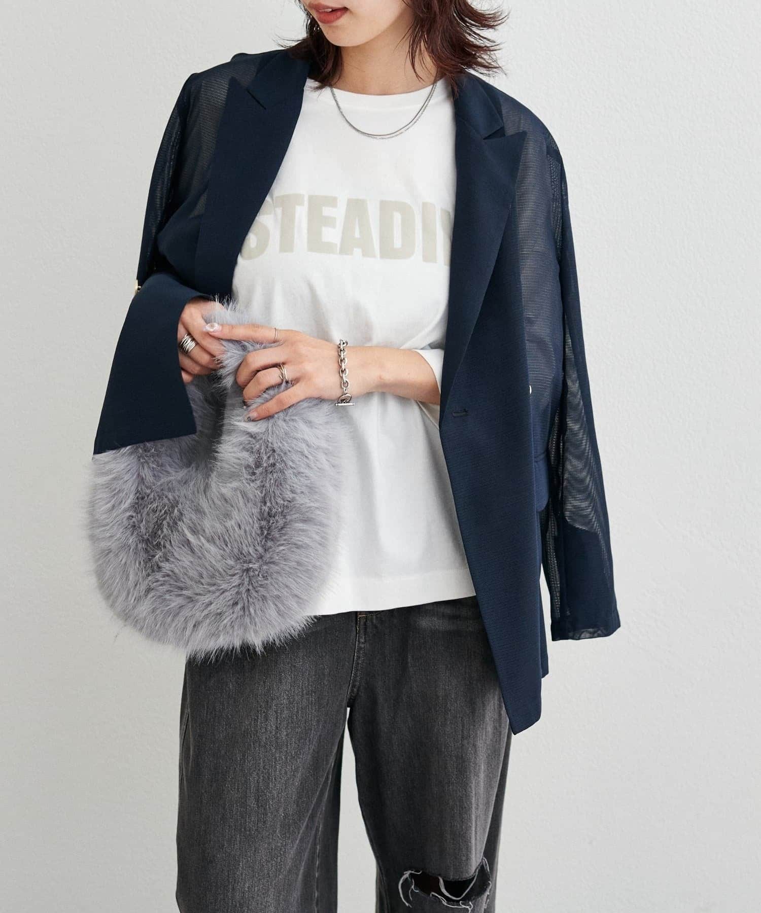 NICE CLAUP / OLIVE des OLIVE OUTLET(ナイスクラップ  / オリーブ デ オリーブ アウトレット) 【LARUTA】サイドスリットBIGTシャツ