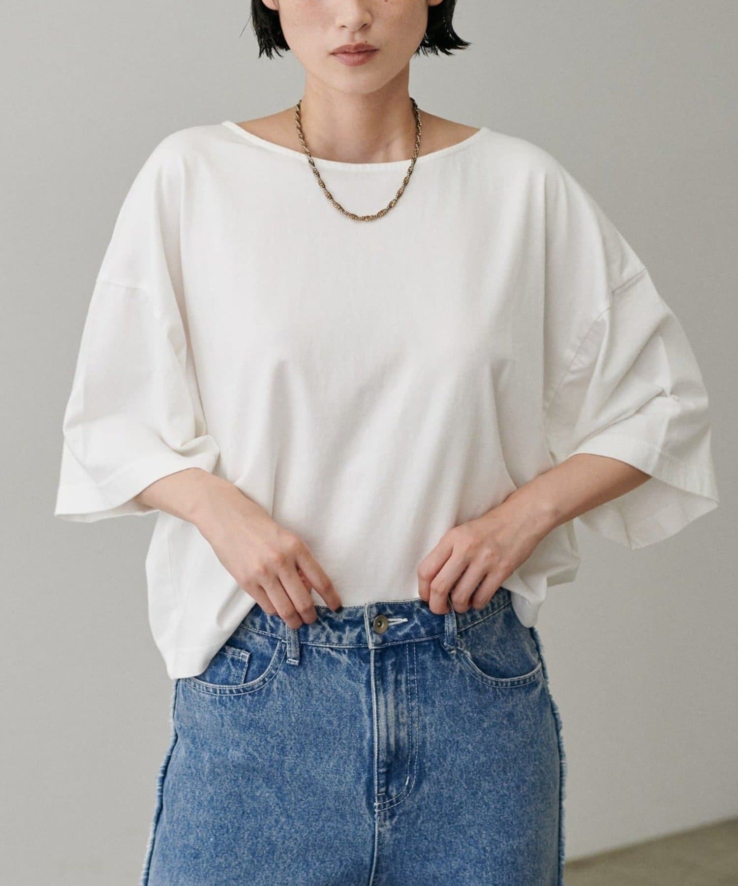 NICE CLAUP / OLIVE des OLIVE OUTLET(ナイスクラップ  / オリーブ デ オリーブ アウトレット) 【LARUTA】オフショルドルマンTee