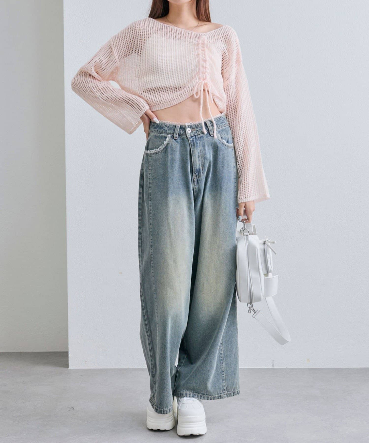 NICE CLAUP / OLIVE des OLIVE OUTLET(ナイスクラップ  / オリーブ デ オリーブ アウトレット) 【OLIVE des OLIVE】ドロストニット