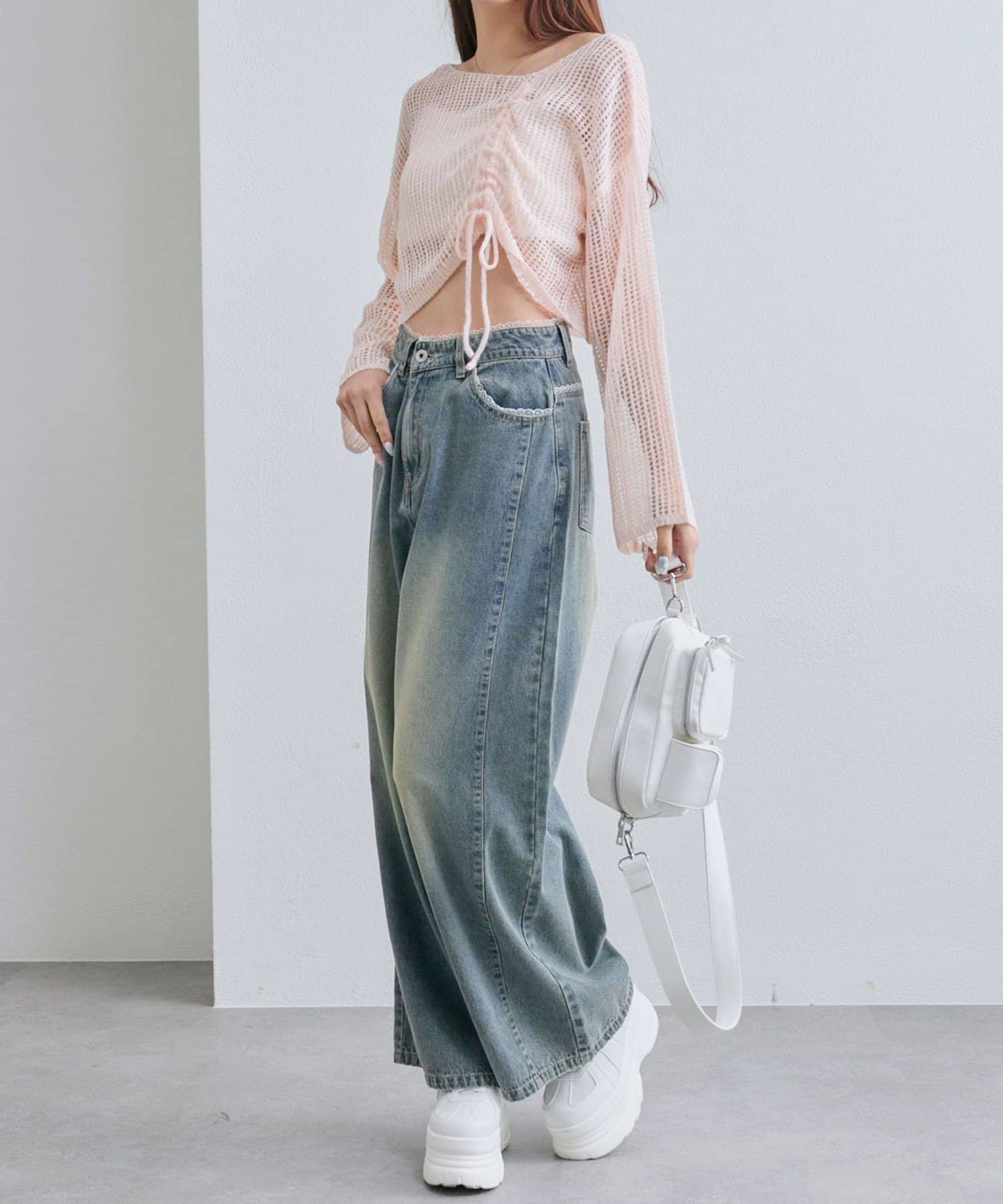 NICE CLAUP / OLIVE des OLIVE OUTLET(ナイスクラップ  / オリーブ デ オリーブ アウトレット) 【OLIVE des OLIVE】ドロストニット