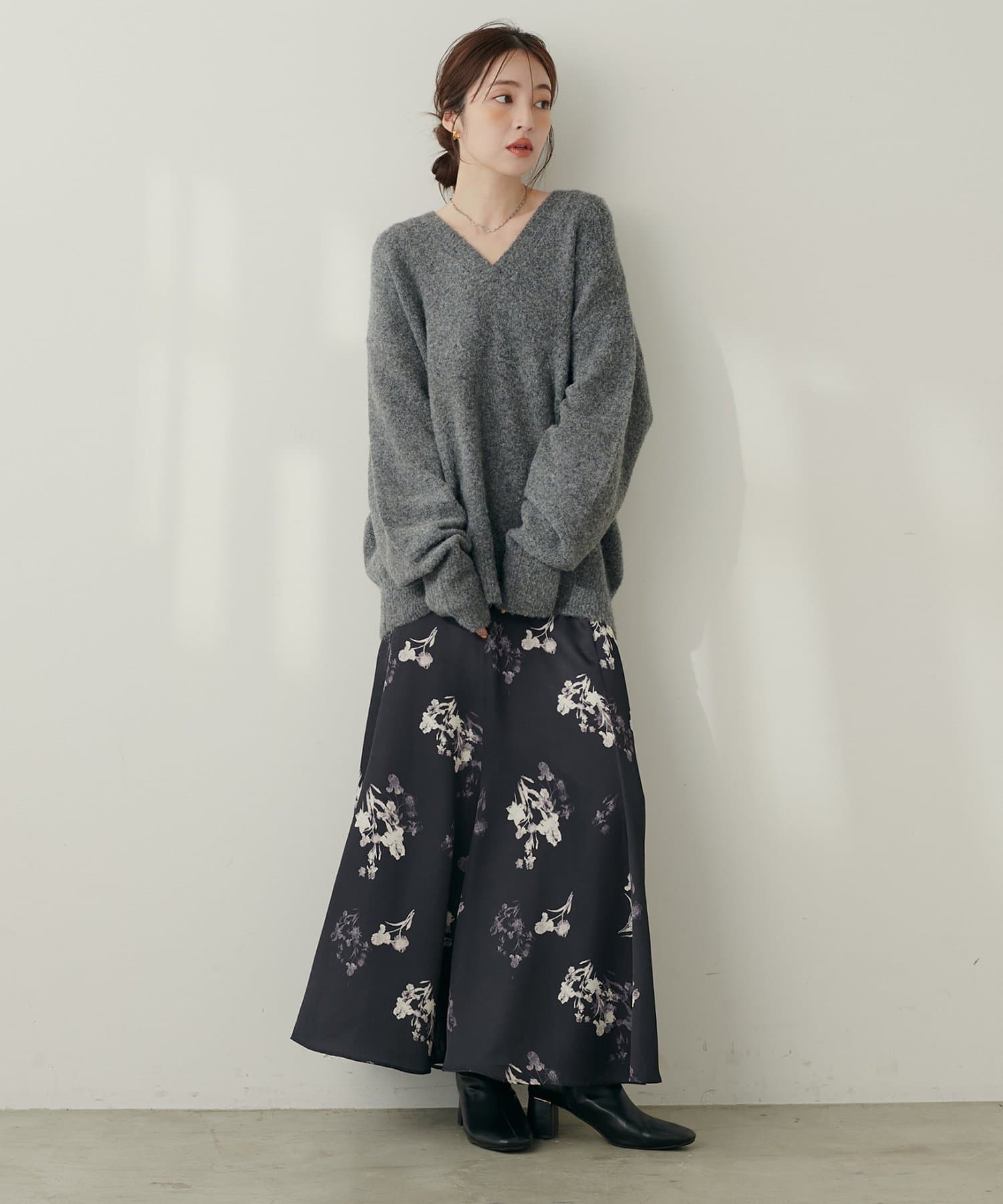 natural couture(ナチュラルクチュール) 【WEB限定】Vネックニットプルオーバー