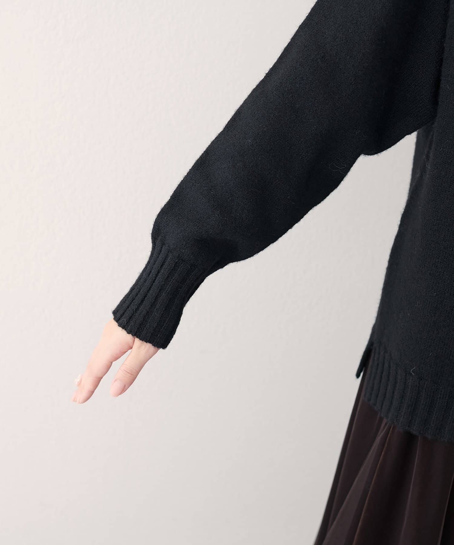 natural couture(ナチュラルクチュール) ウール＆リサイクルポリブレンドニットプルオーバー