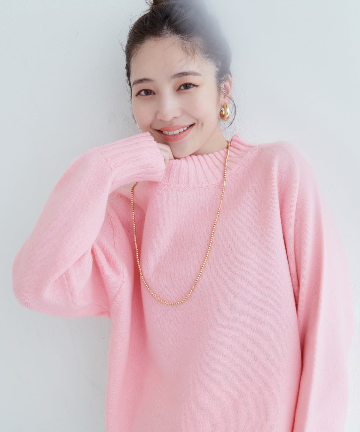 natural couture(ナチュラルクチュール) ウール＆リサイクルポリショートニットプルオーバー