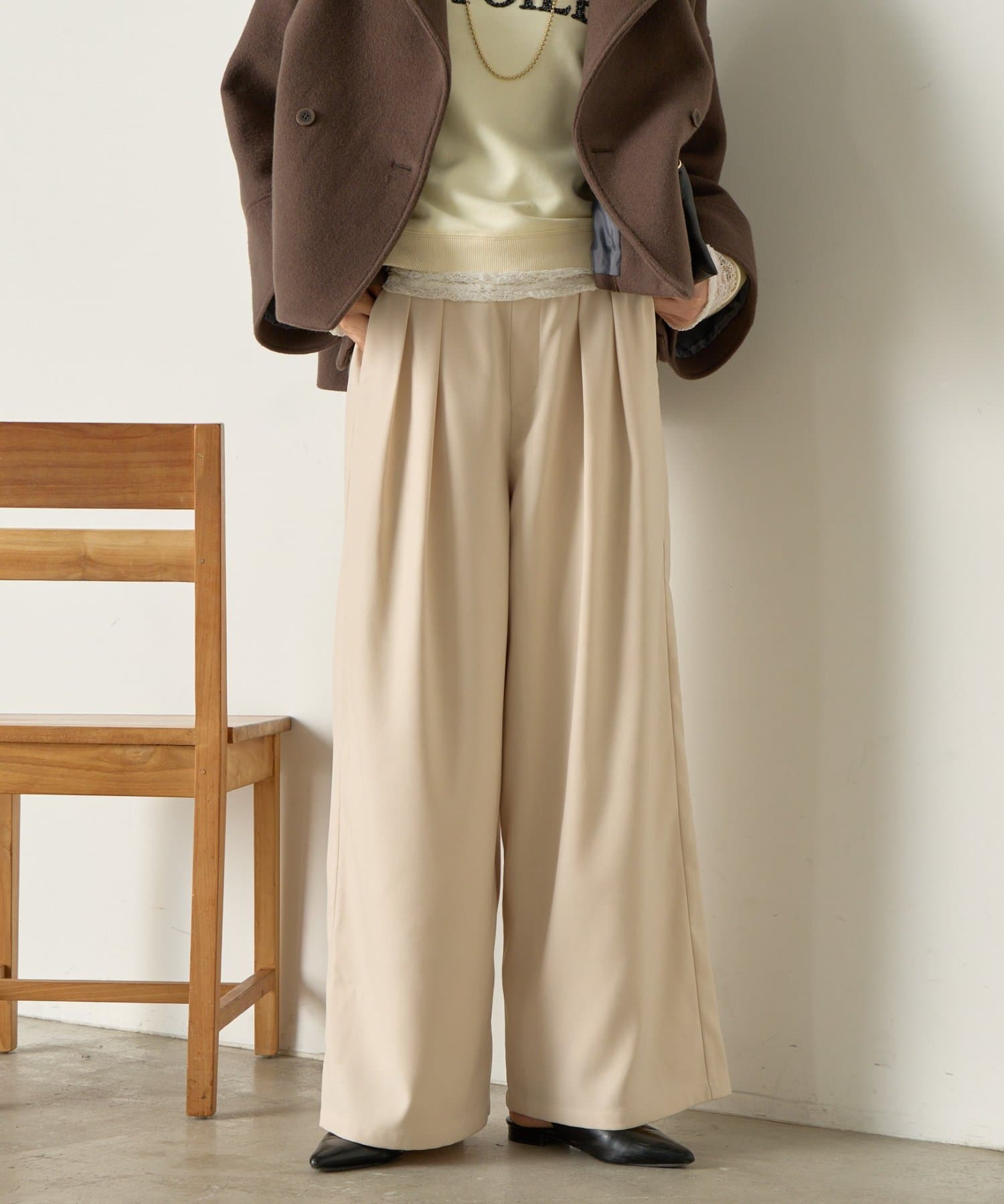 Jena　espace merveilleux(ジェナ　エスパスメルヴェイユ) 2タックワイドパンツ