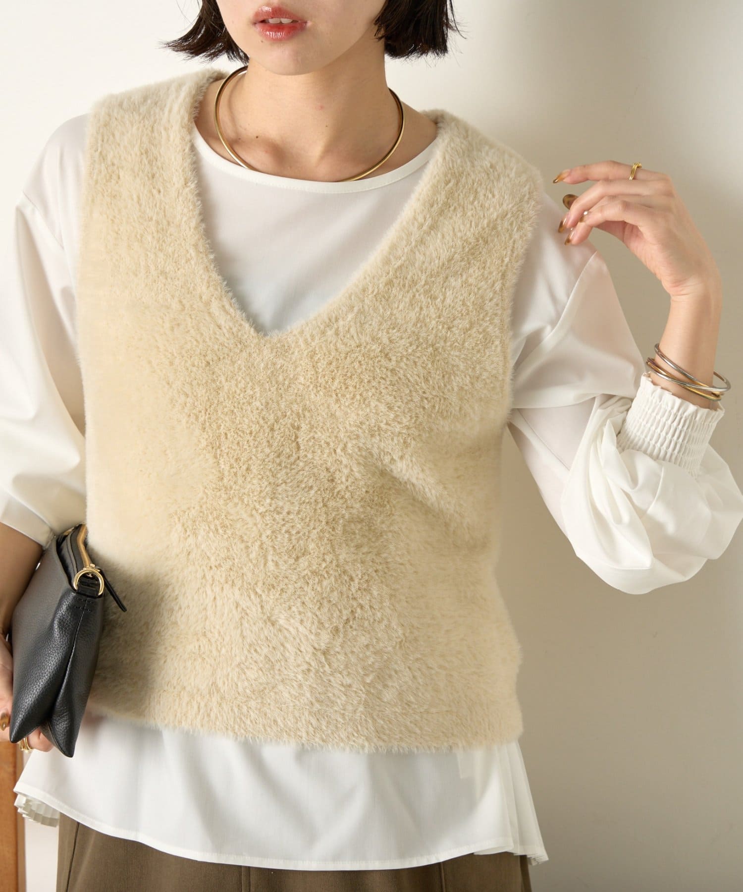 Jena　espace merveilleux(ジェナ　エスパスメルヴェイユ) フェザーベストセットブラウス