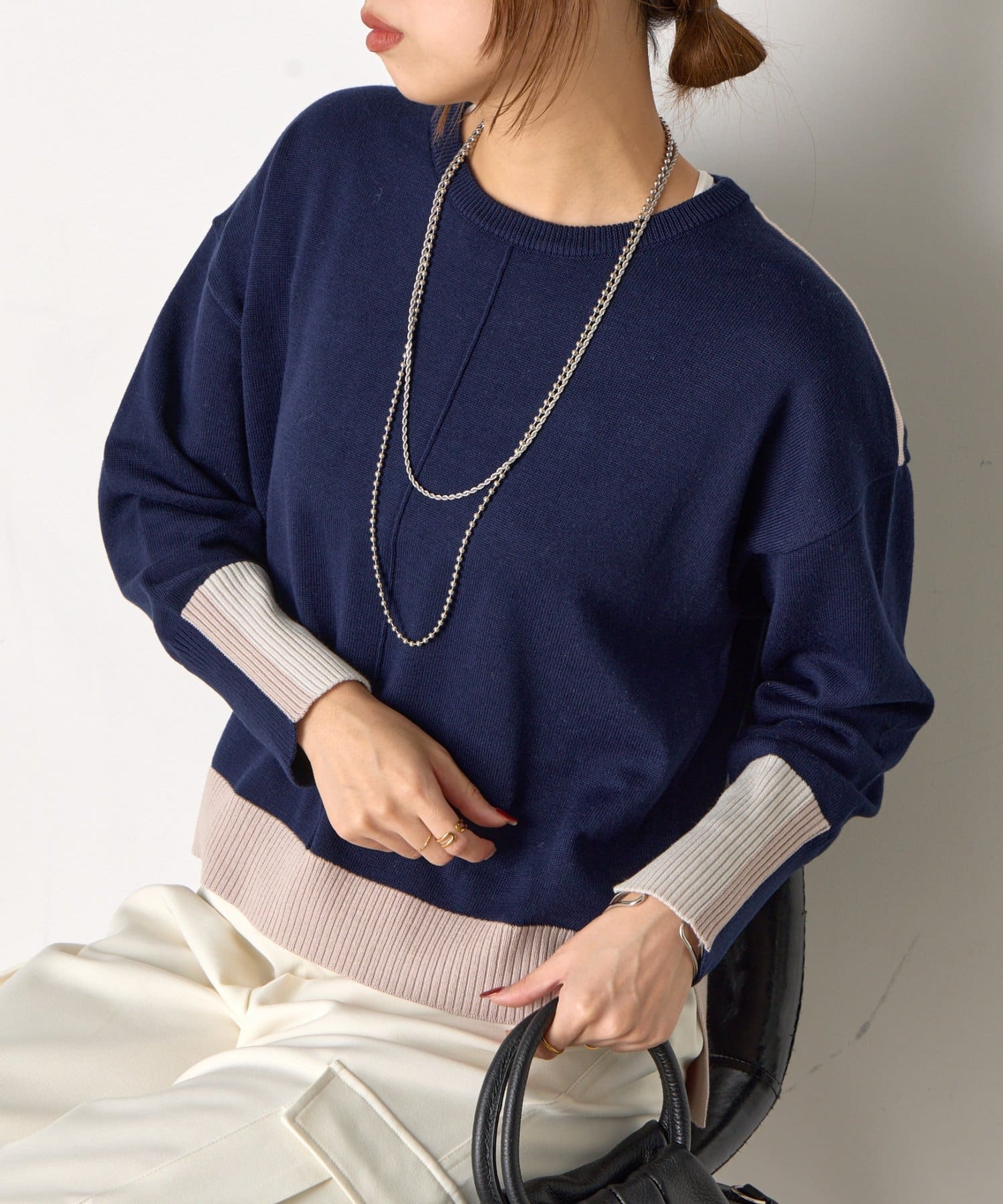 Jena　espace merveilleux(ジェナ　エスパスメルヴェイユ) 3配色ボックスニット