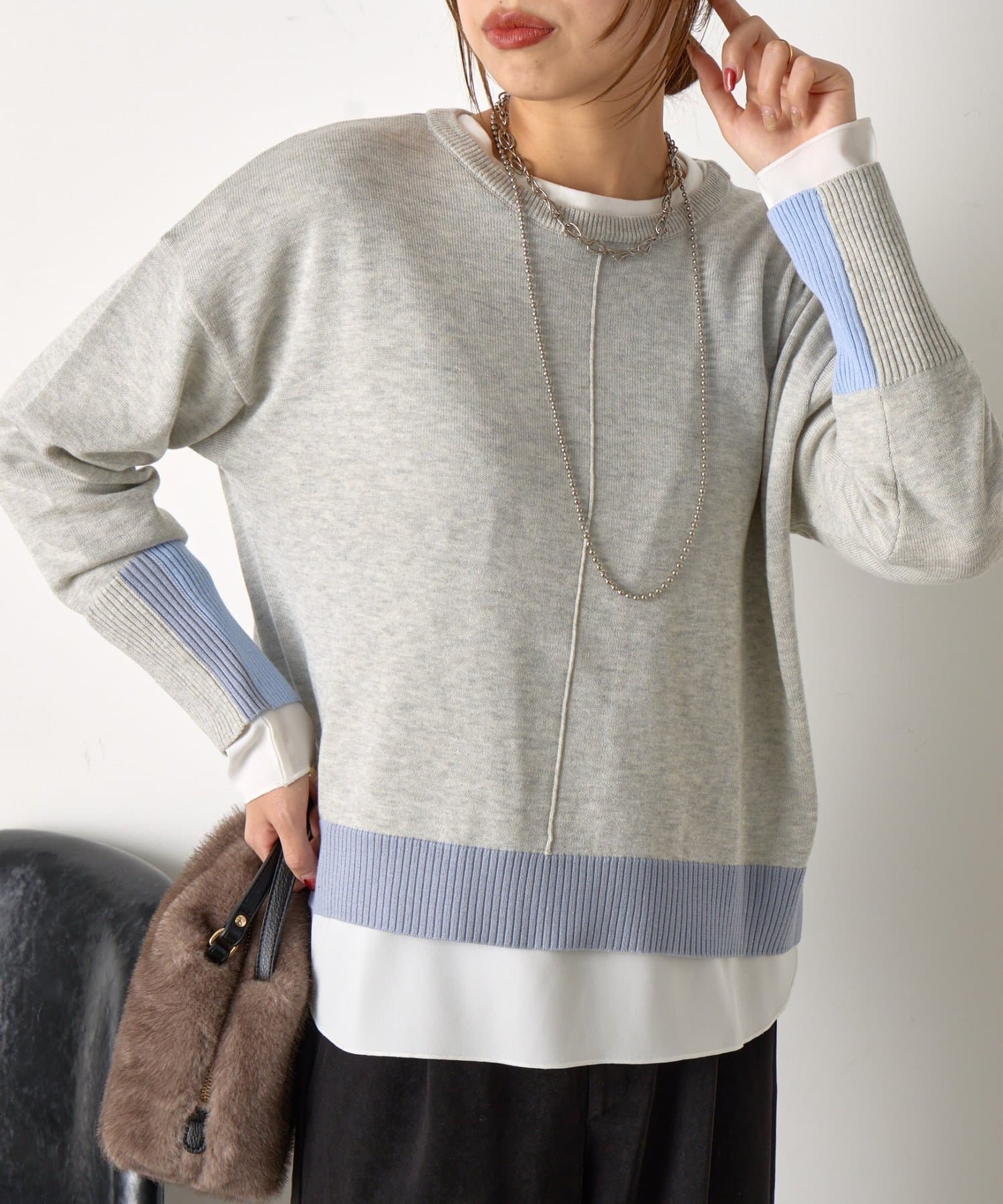 Jena　espace merveilleux(ジェナ　エスパスメルヴェイユ) 3配色ボックスニット