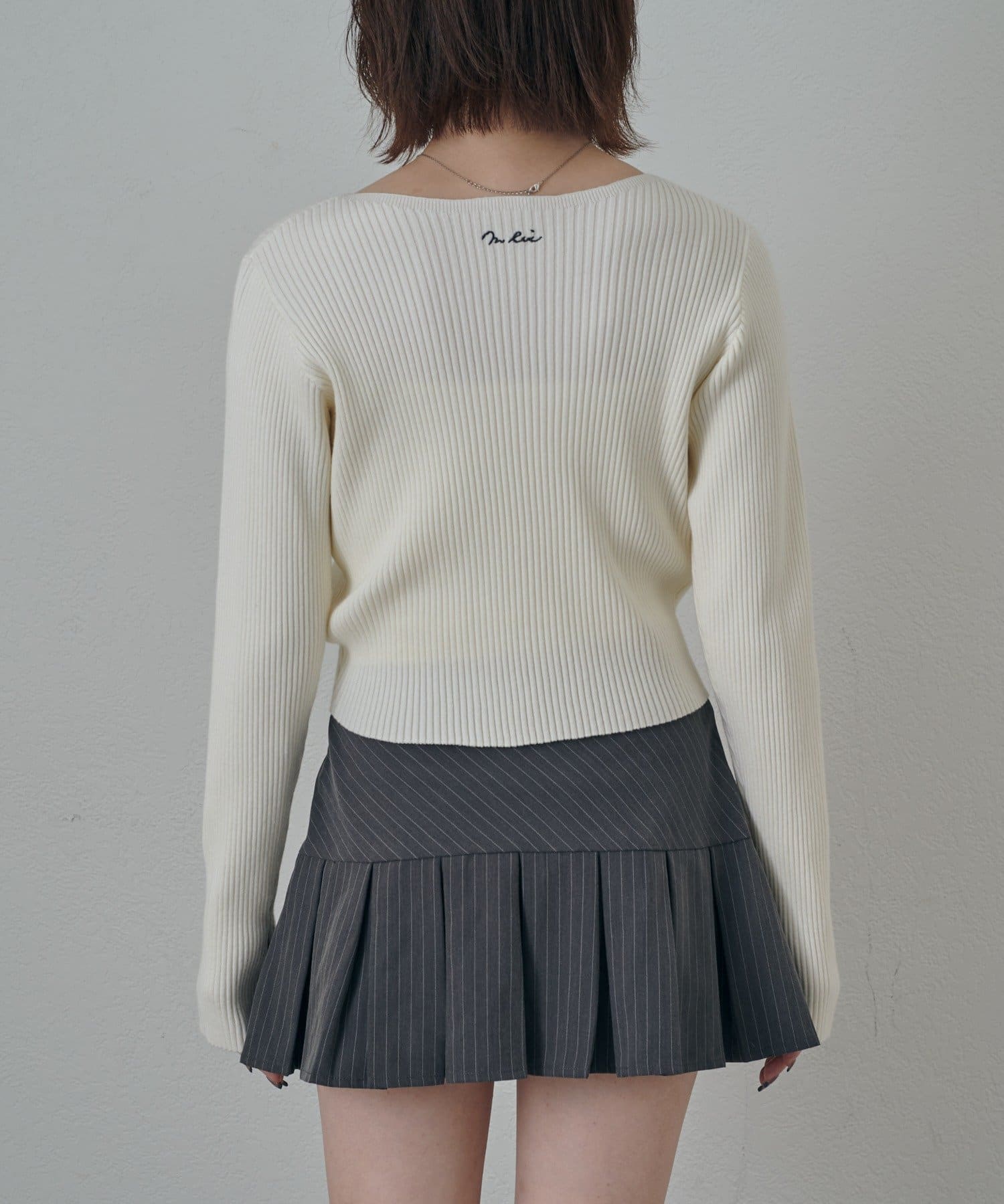 mline(エムライン) [mline]バックロゴ リブニット