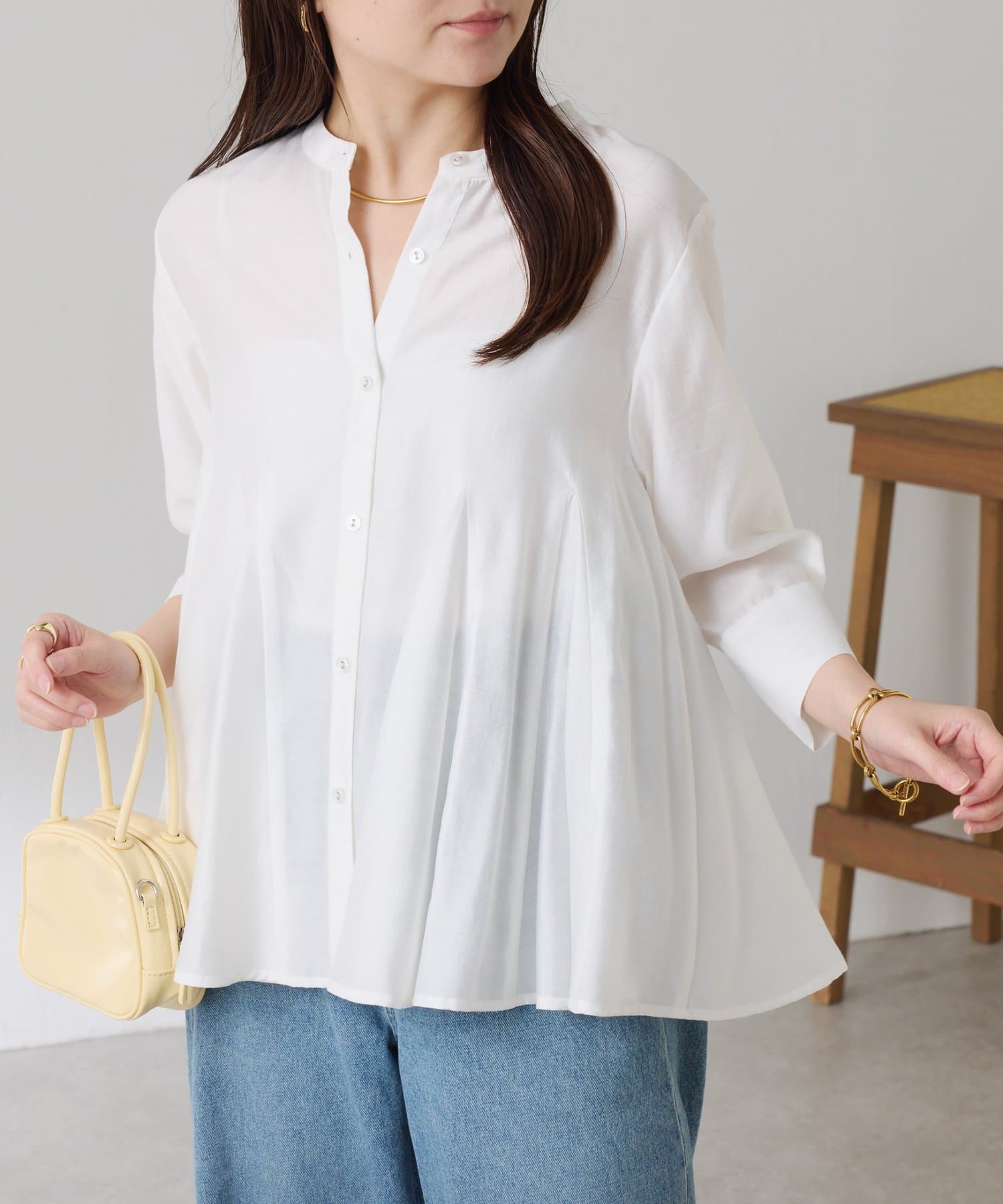 COLLAGE GALLARDAGALANTE(コラージュ ガリャルダガランテ) 【スタイルアップ/上品見え】マチ切替ブラウス