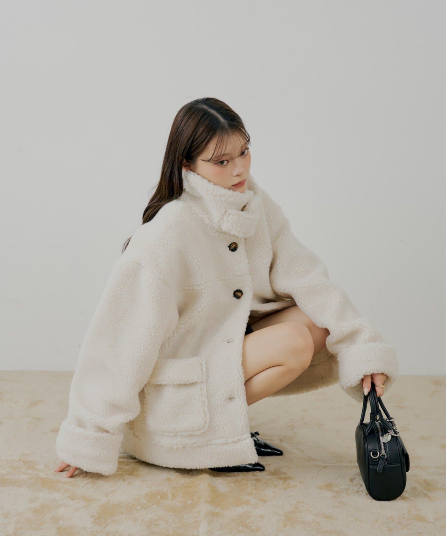Chico(チコ) 【10/23(木)0時販売】2WAYスタンドムートンルーズジャケット