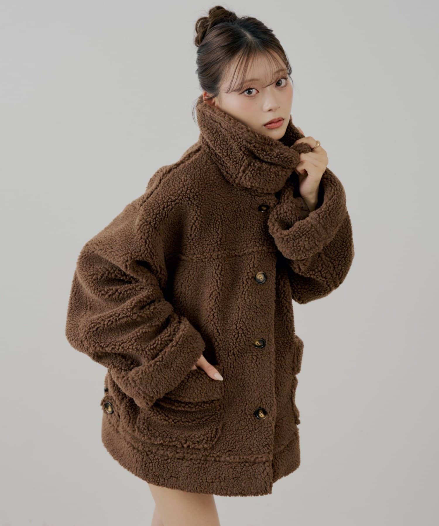 Chico(チコ) 【10/23(木)0時販売】2WAYスタンドムートンルーズジャケット