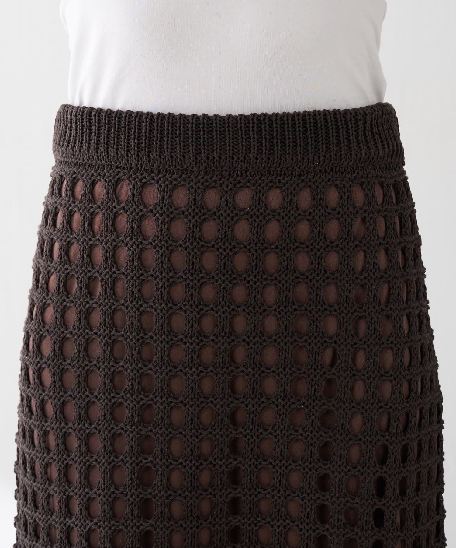 COLLAGE GALLARDAGALANTE(コラージュ ガリャルダガランテ) 【マルチに使える】透かし編みロングスカート