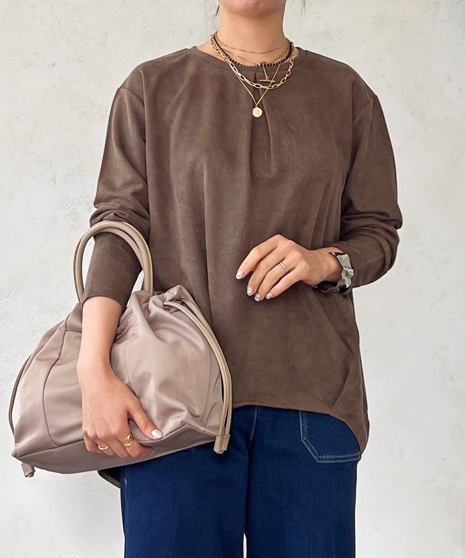 Croisiere(クロジエール) ストレッチツイル起毛プルオーバー