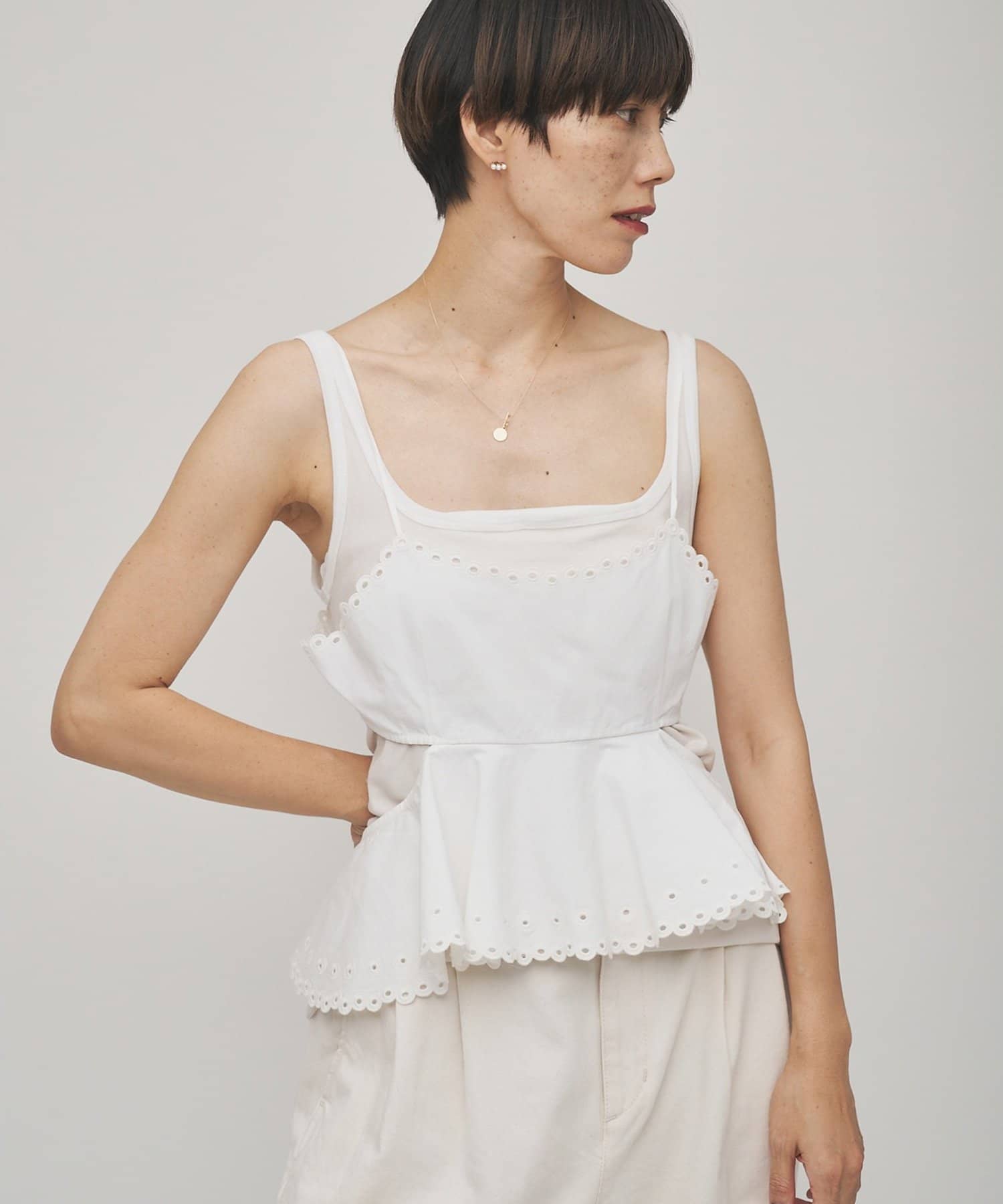 Whim Gazette(ウィム ガゼット) 【GEMINI】スカラップキャミソール