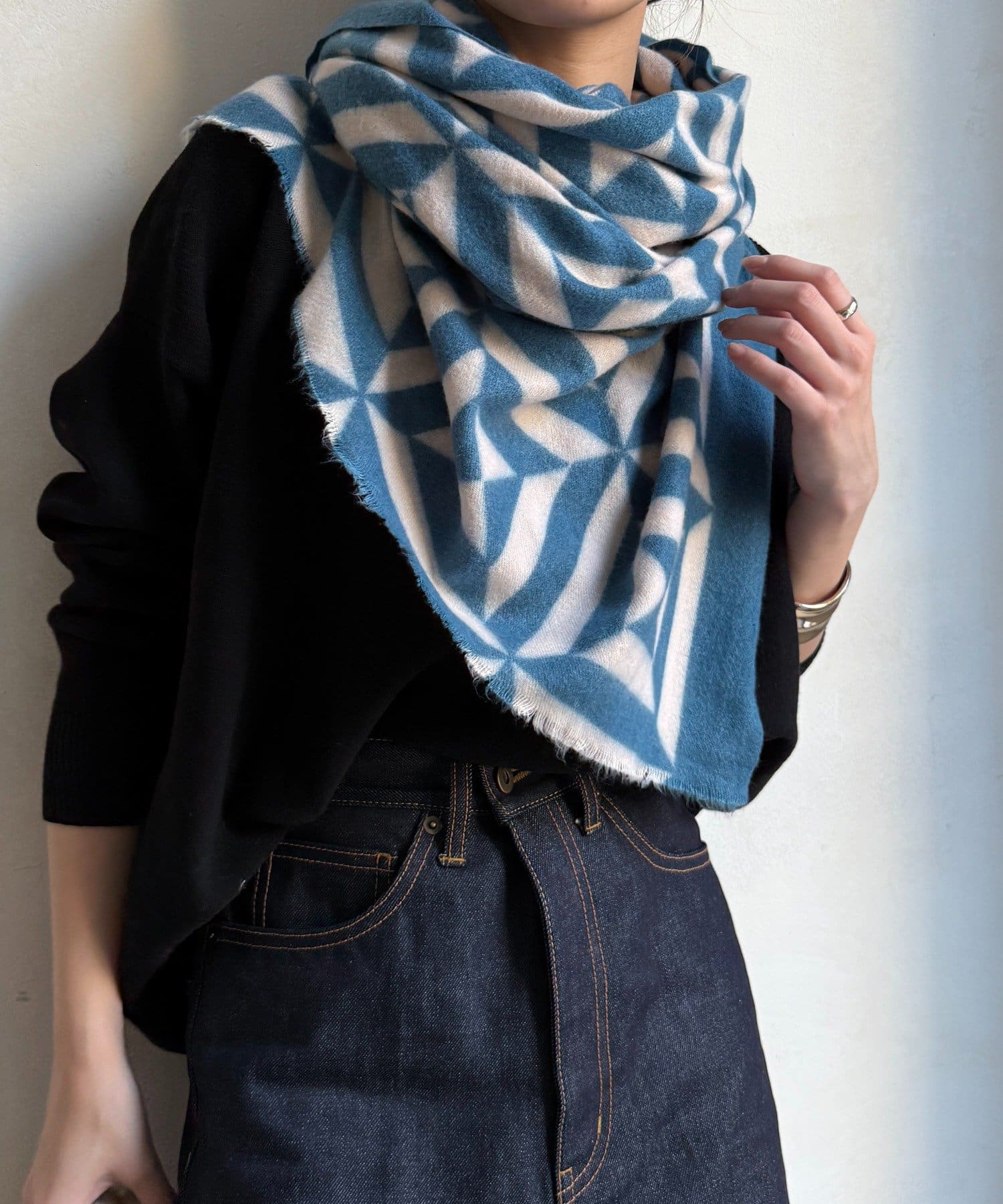 DOUDOU(ドゥドゥ) 【WEB限定】幾何柄プリントストール