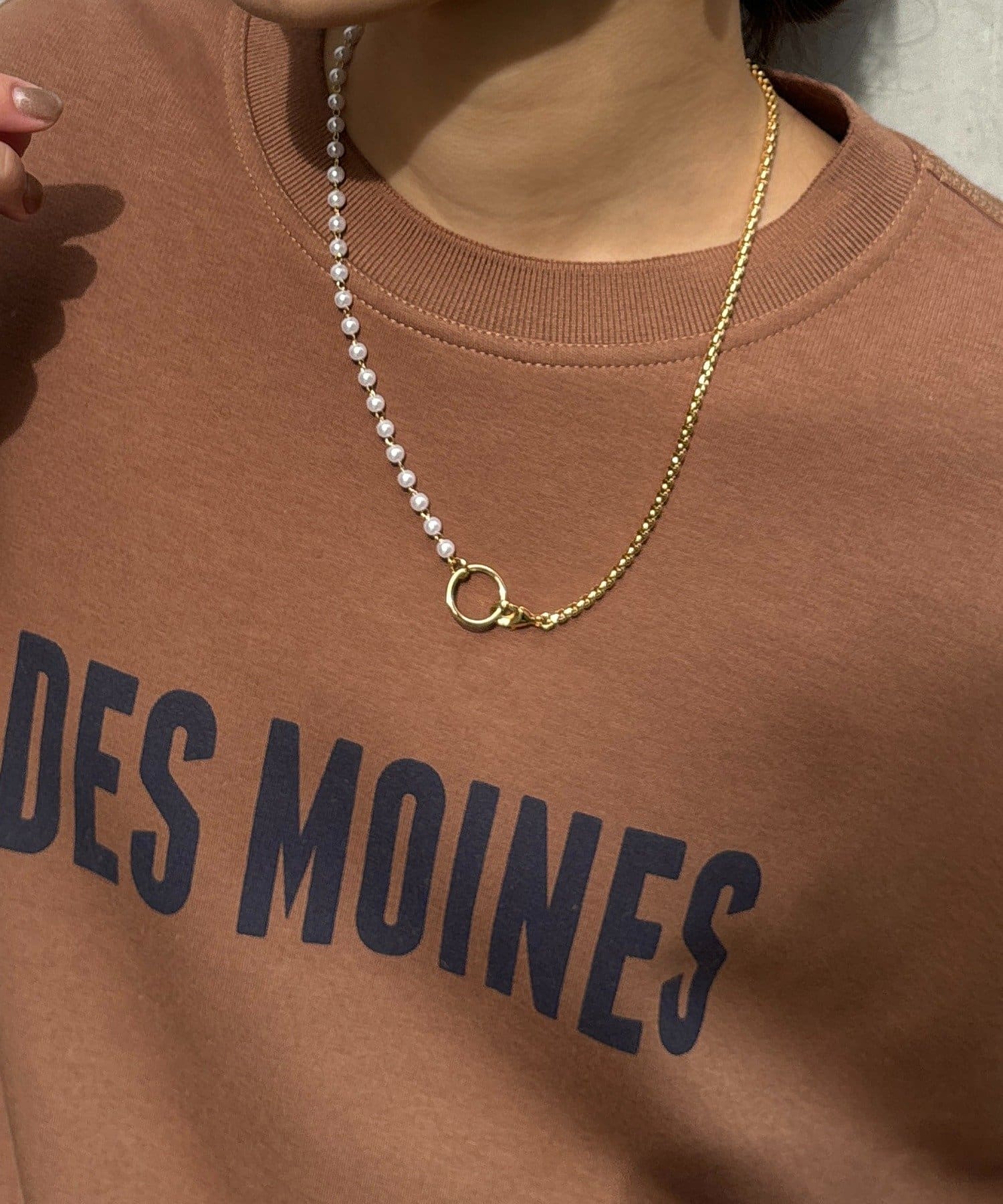 DOUDOU(ドゥドゥ) パール×チェーンネックレス