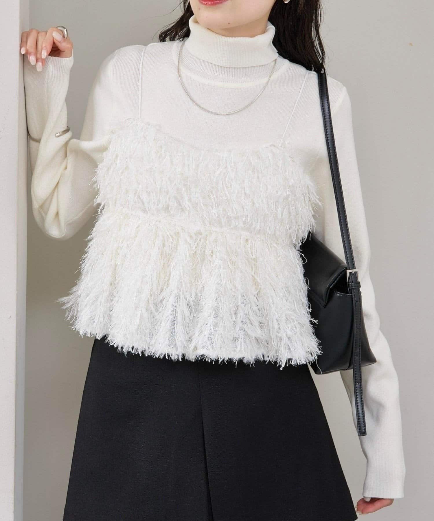 mystic(ミスティック) フェザーフリンジ キャミビスチェ