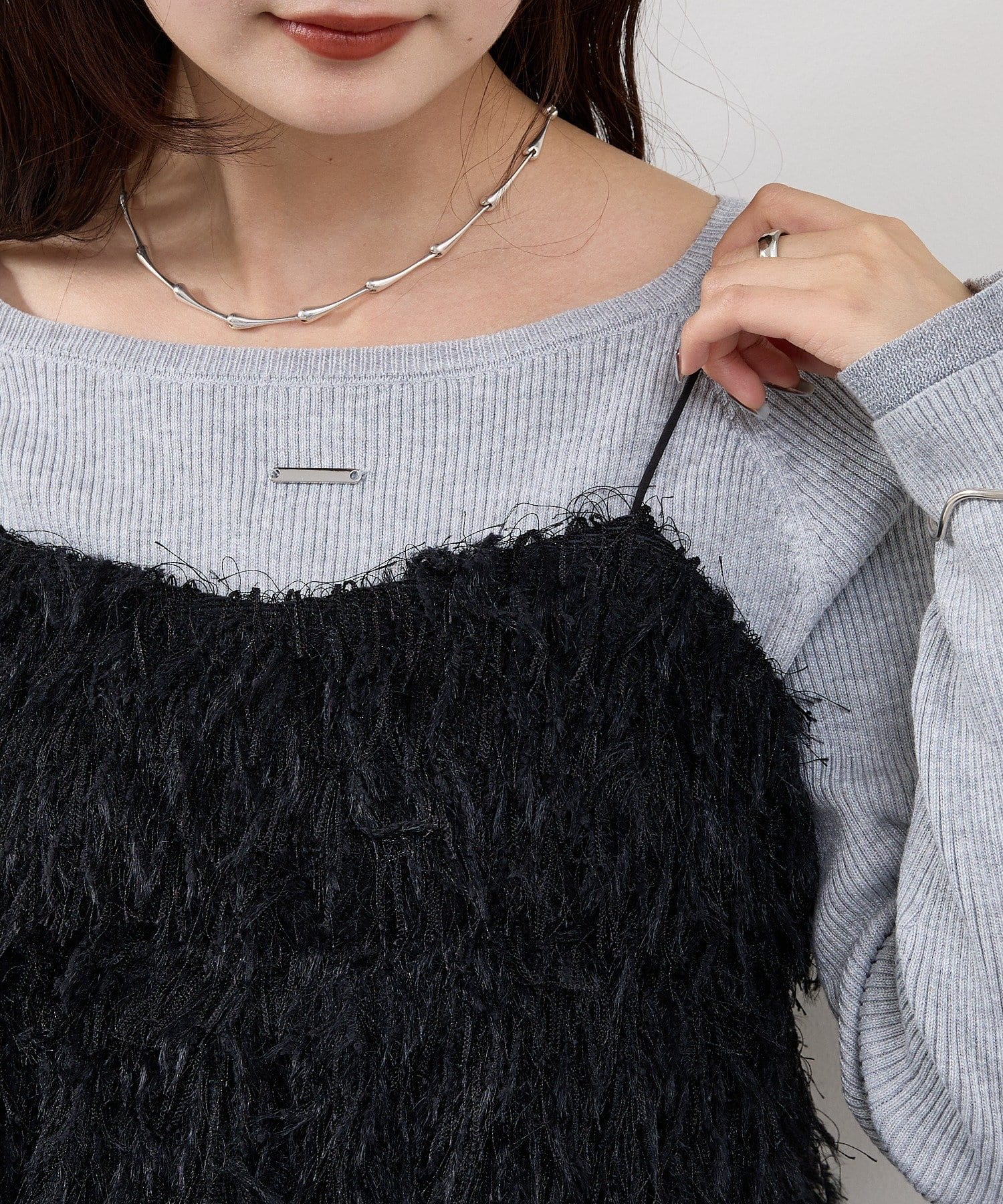 mystic(ミスティック) フェザーフリンジ キャミビスチェ