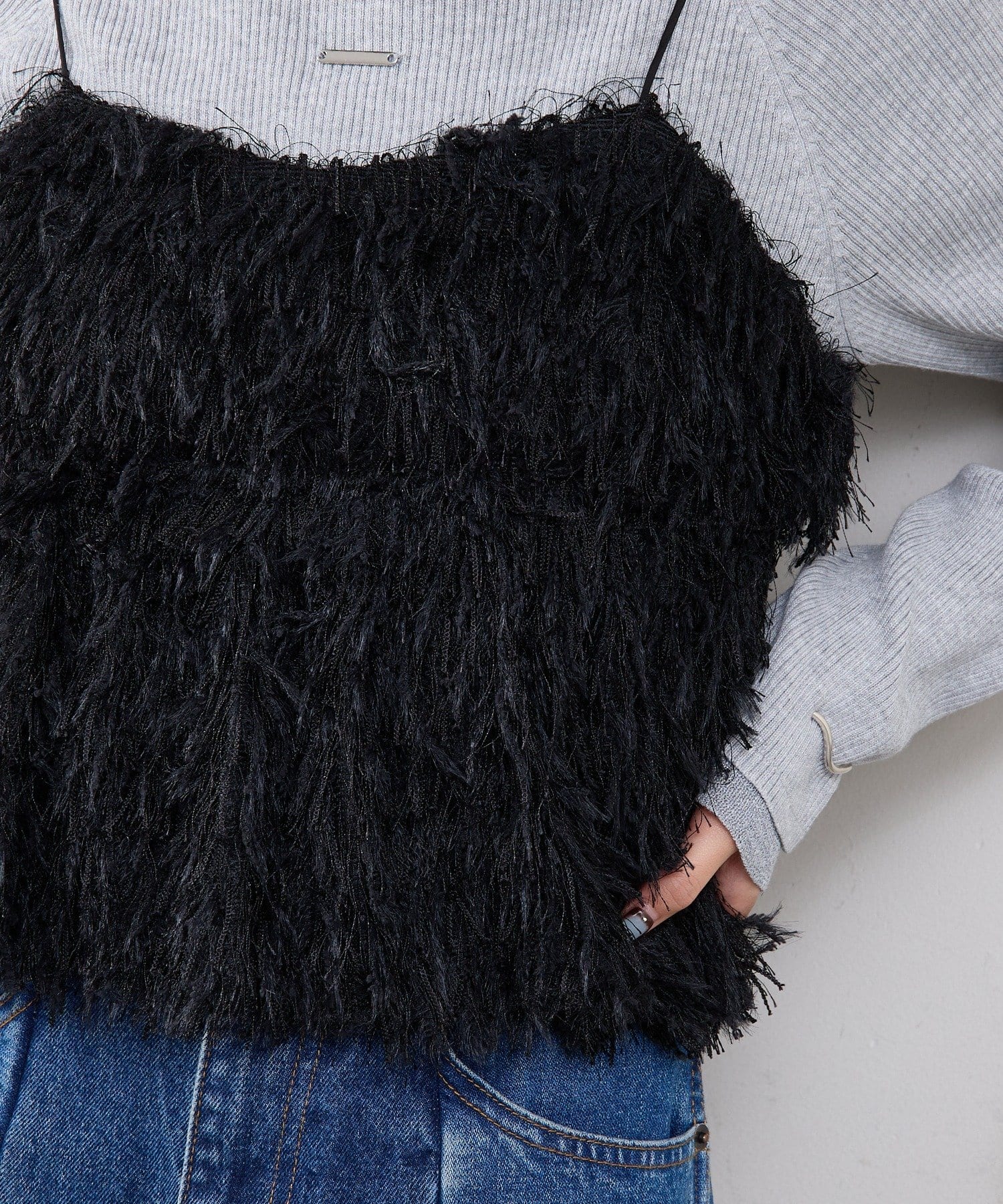 mystic(ミスティック) フェザーフリンジ キャミビスチェ