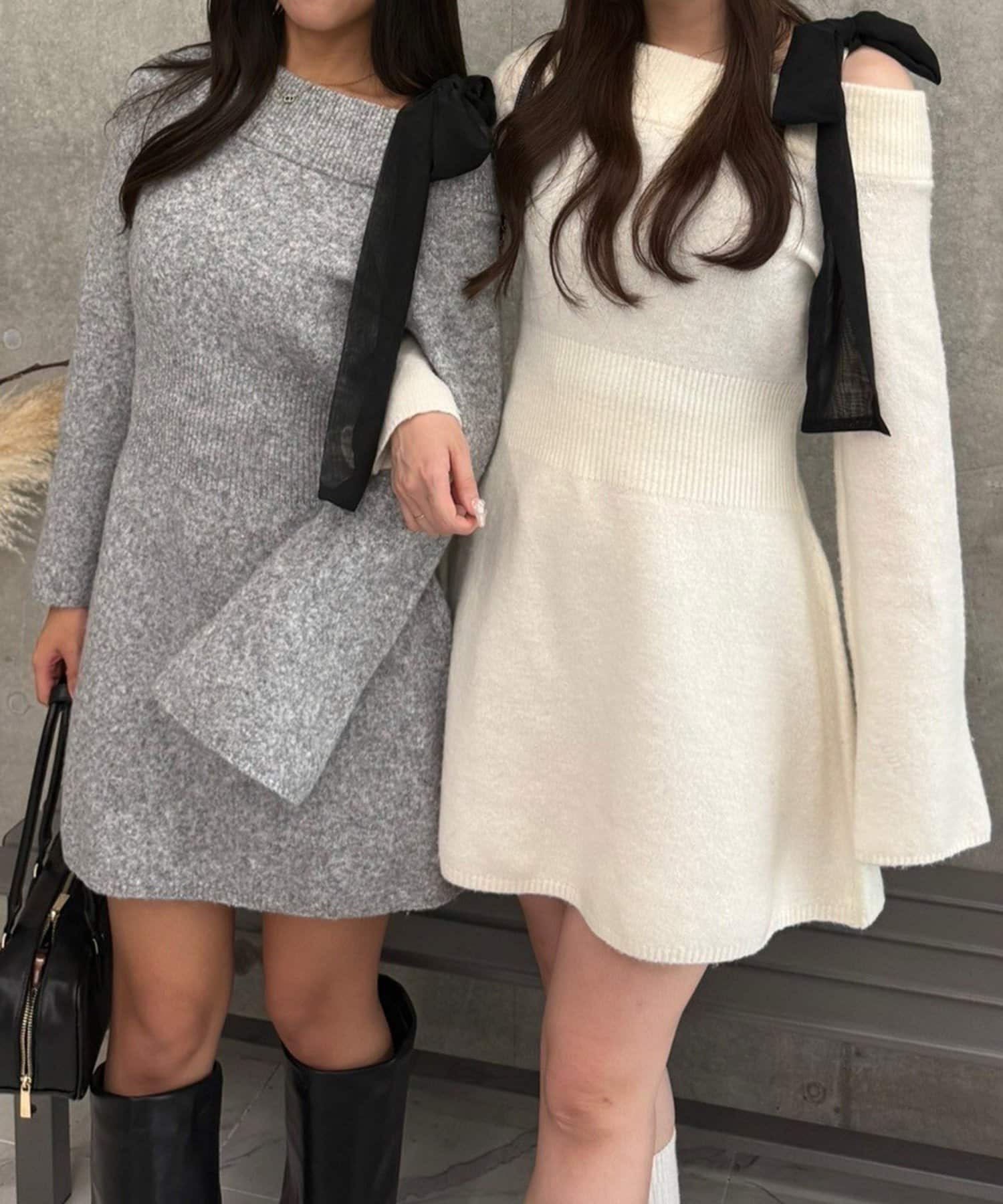 NICE CLAUP / OLIVE des OLIVE OUTLET(ナイスクラップ  / オリーブ デ オリーブ アウトレット) 【RMAF】マルチWAYニットワンピース