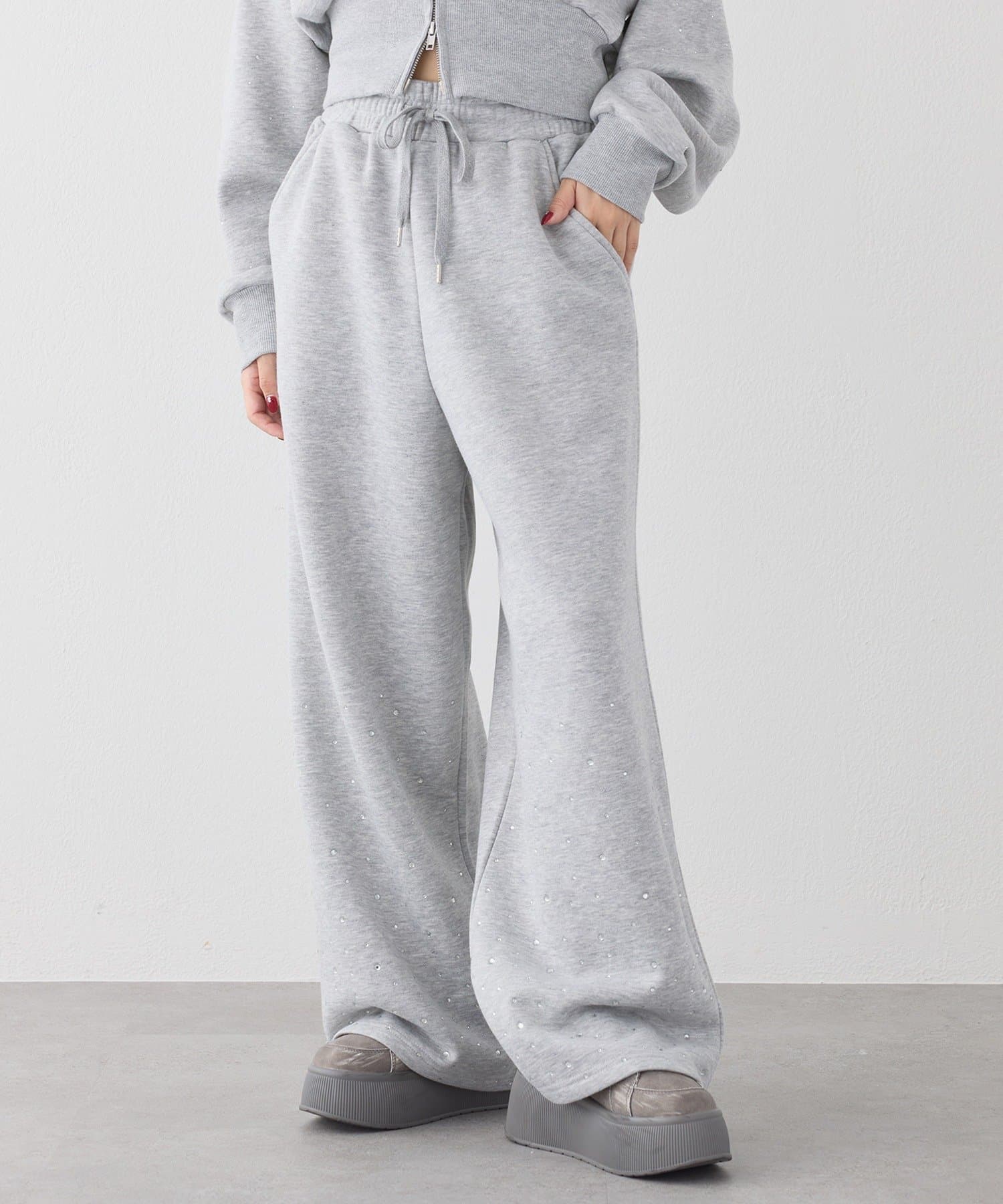 one after another NICE CLAUP(ワンアフターアナザー ナイスクラップ) 【セットアップ可能】ビジューカットパンツ