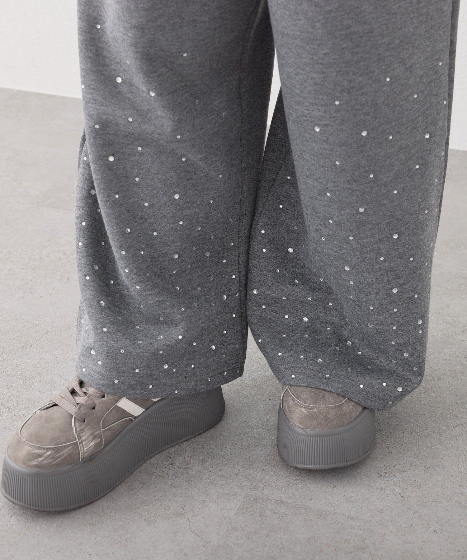 one after another NICE CLAUP(ワンアフターアナザー ナイスクラップ) 【セットアップ可能】ビジューカットパンツ