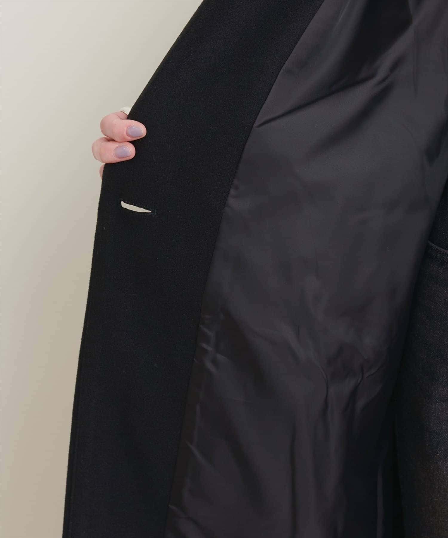 natural couture(ナチュラルクチュール) ニットモッサ袖タックチェスターコート