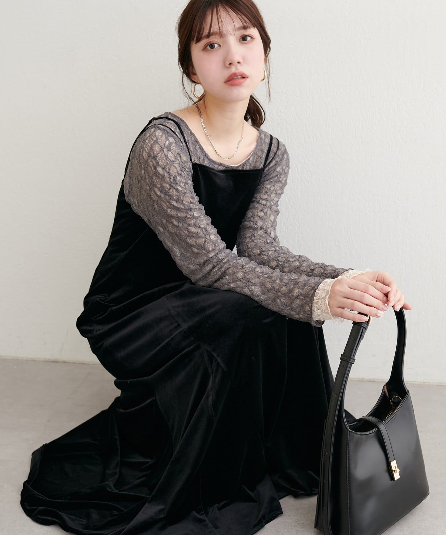 natural couture(ナチュラルクチュール) 〈mizu〉マルチリボンマーメイドワンピース