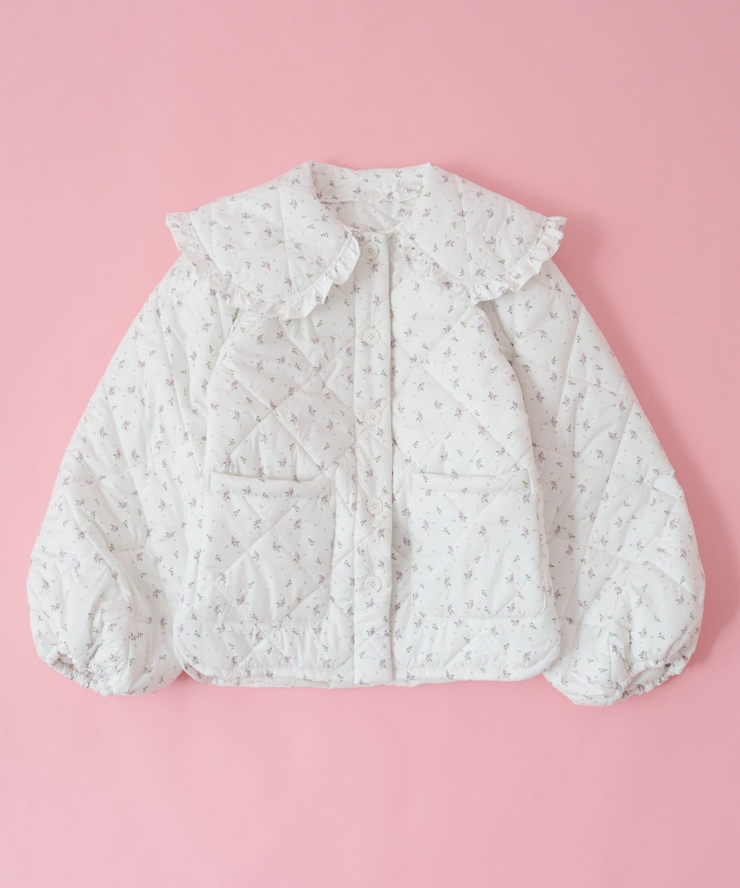 w closet(ダブルクローゼット) 【あみこ企画第3弾！10/16 20:00 販売スタート】【2WAY】Amフリル襟付き中綿ブルゾン