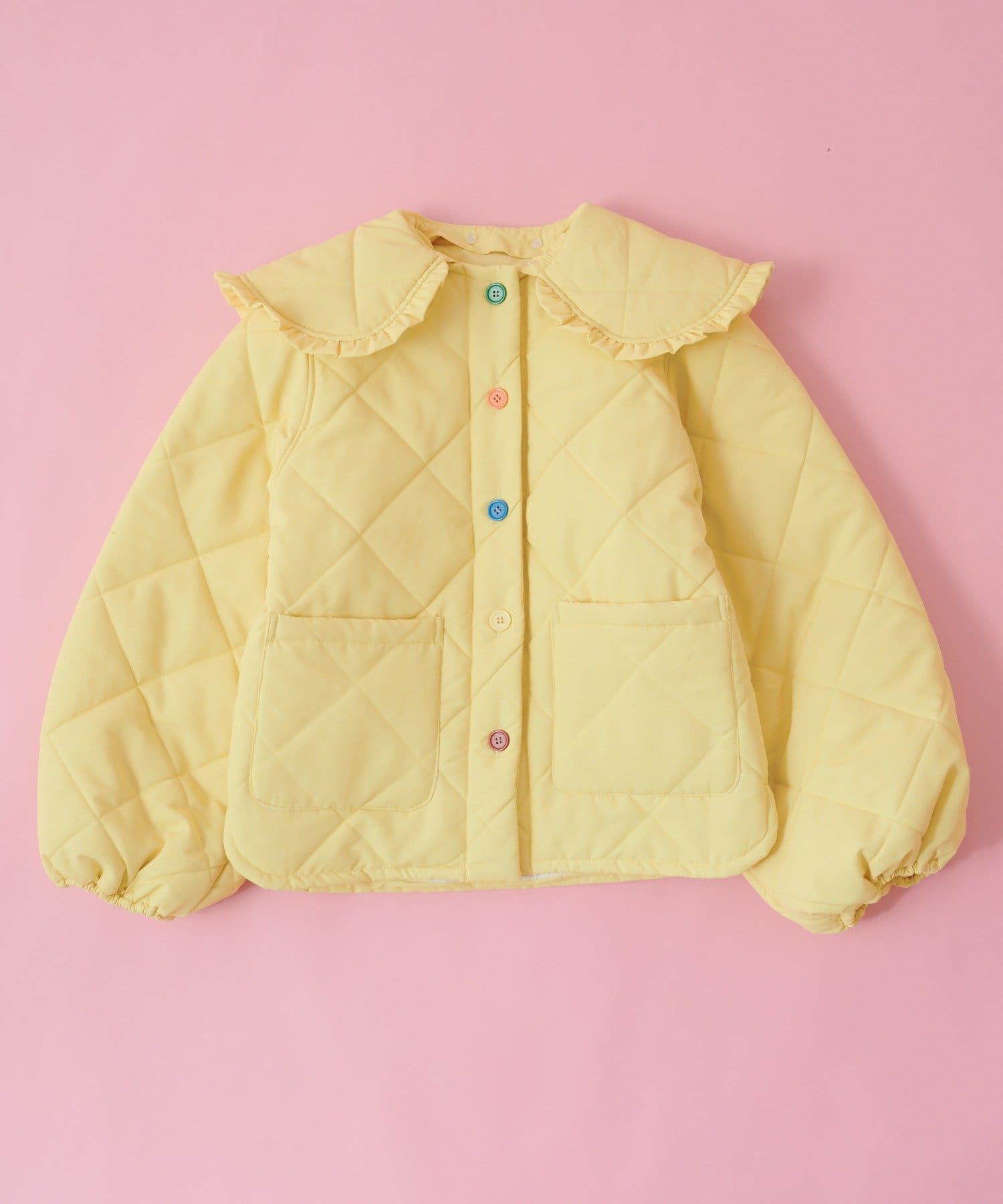 w closet(ダブルクローゼット) 【あみこ企画第3弾！10/16 20:00 販売スタート】【2WAY】Amフリル襟付き中綿ブルゾン