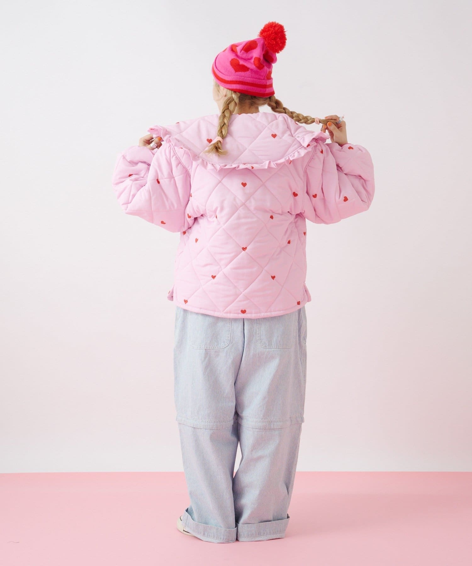 w closet(ダブルクローゼット) 【あみこ企画第3弾！10/16 20:00 販売スタート】【2WAY】Amフリル襟付き中綿ブルゾン