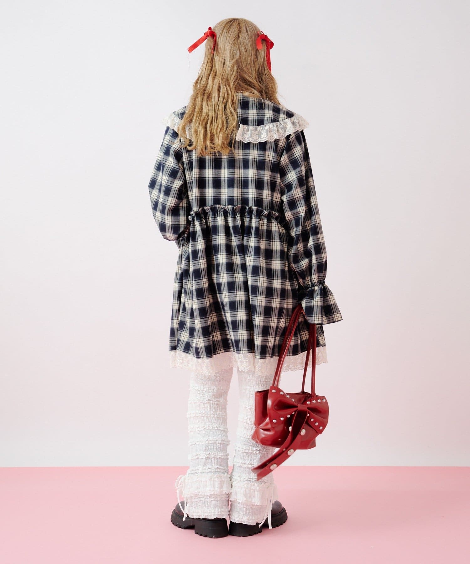 w closet(ダブルクローゼット) 【あみこ企画第3弾！10/16  20:00 販売スタート】Am レース衿チュニックワンピース