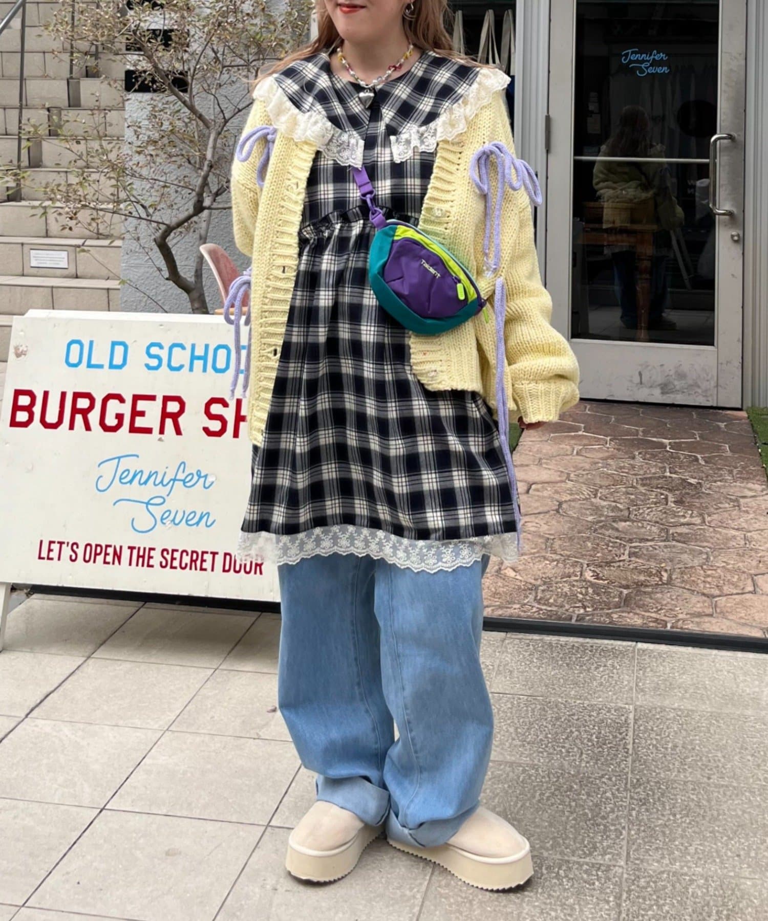 w closet(ダブルクローゼット) 【あみこ企画第3弾!10/16  20:00 販売スタート】Am レース衿チュニックワンピース